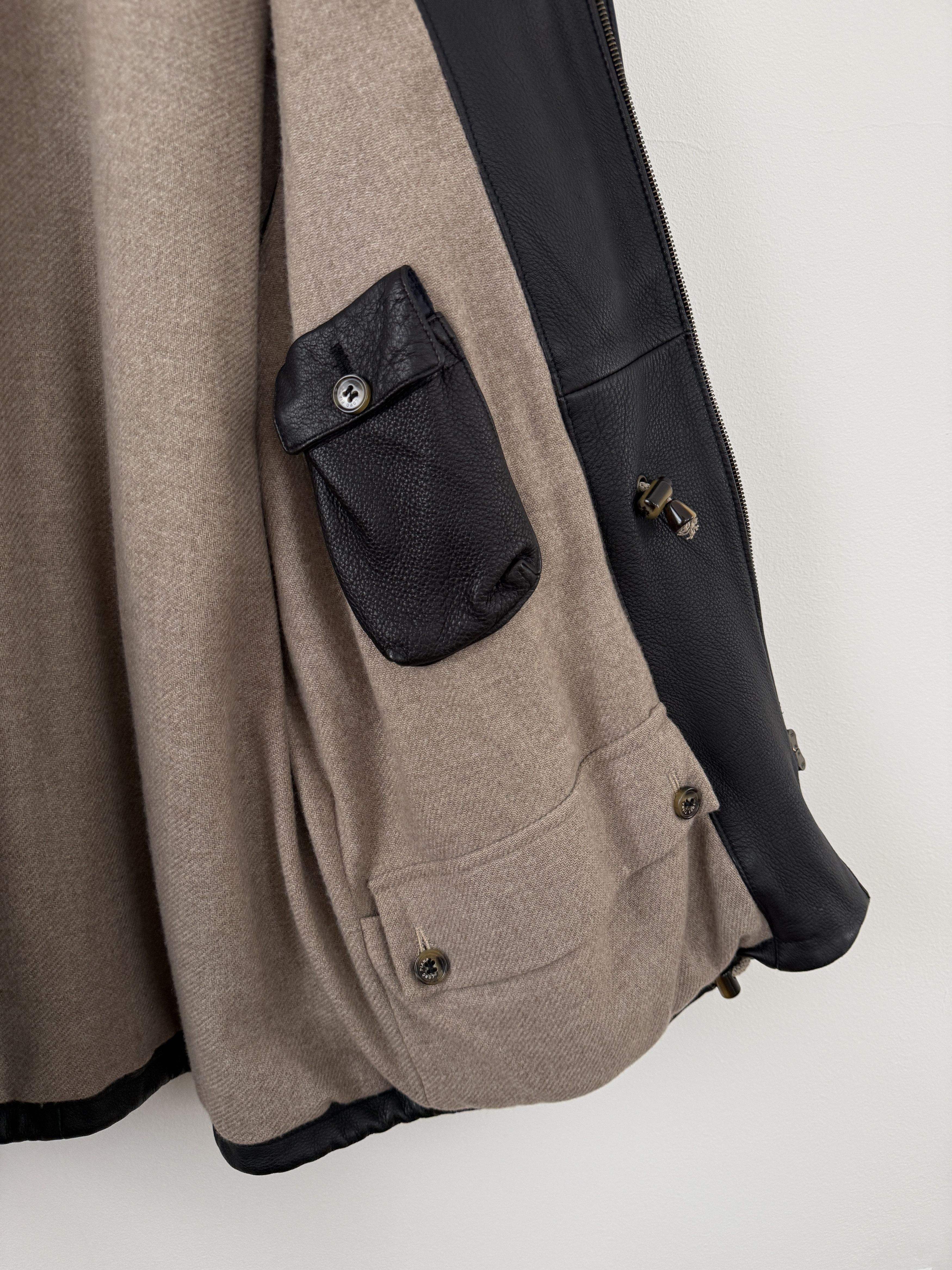 Loro Piana Leather Cashmere Lined Jacket Size US XXL / EU 58 / 5 - 13 Thumbnail