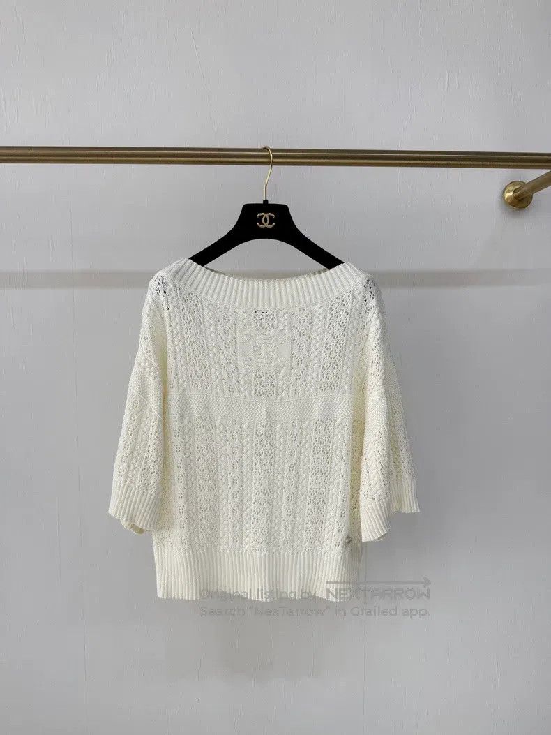 Chanel Chanel Beach series one-line collar mid-sleeved knitted sw Size XS / US 0-2 / IT 36-38 - 1 Thumbnail