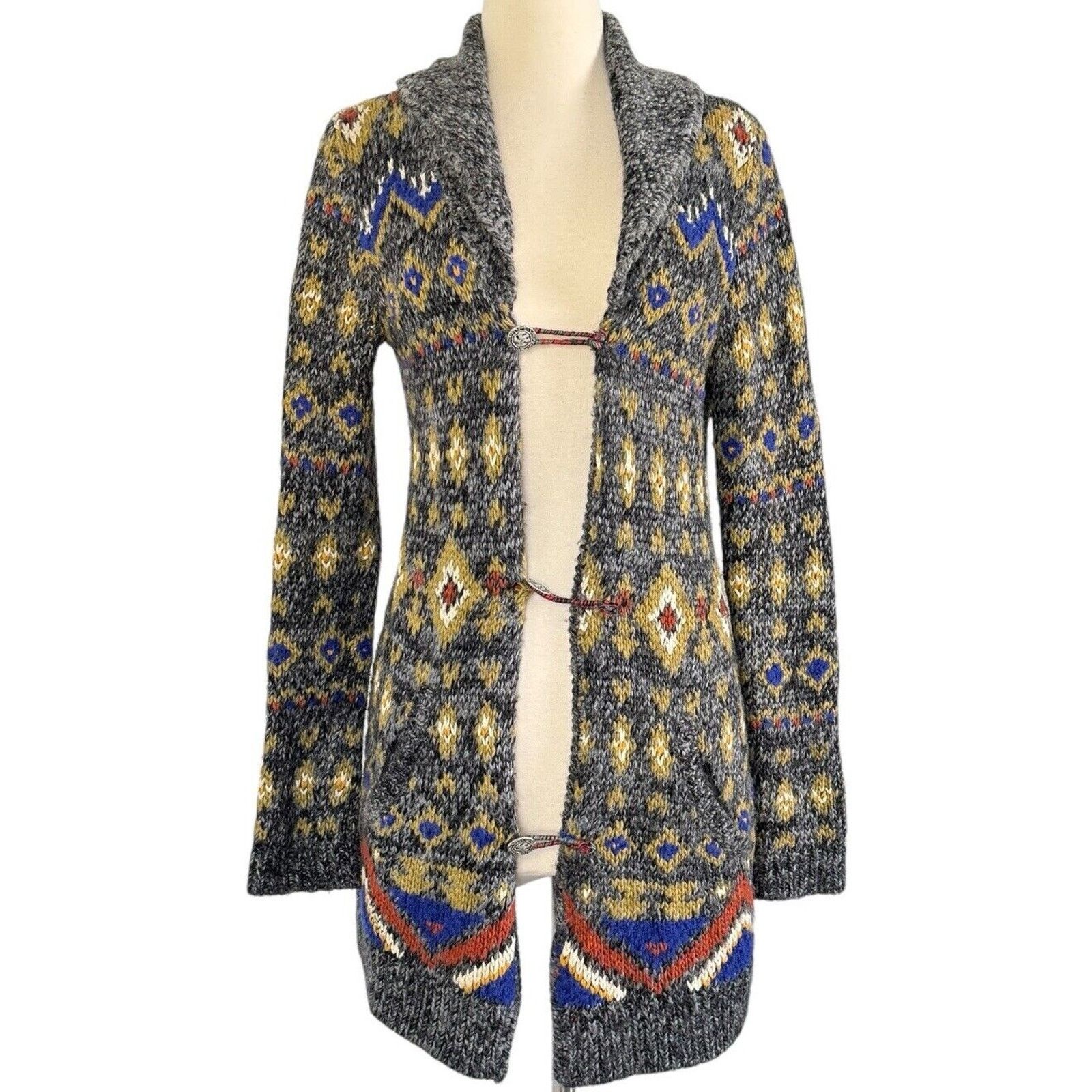 Free People FREE PEOPLE Mascot Tiger Wool Cardigan Bohemian Sweater XS Size XS / US 0-2 / IT 36-38 - 7 Thumbnail