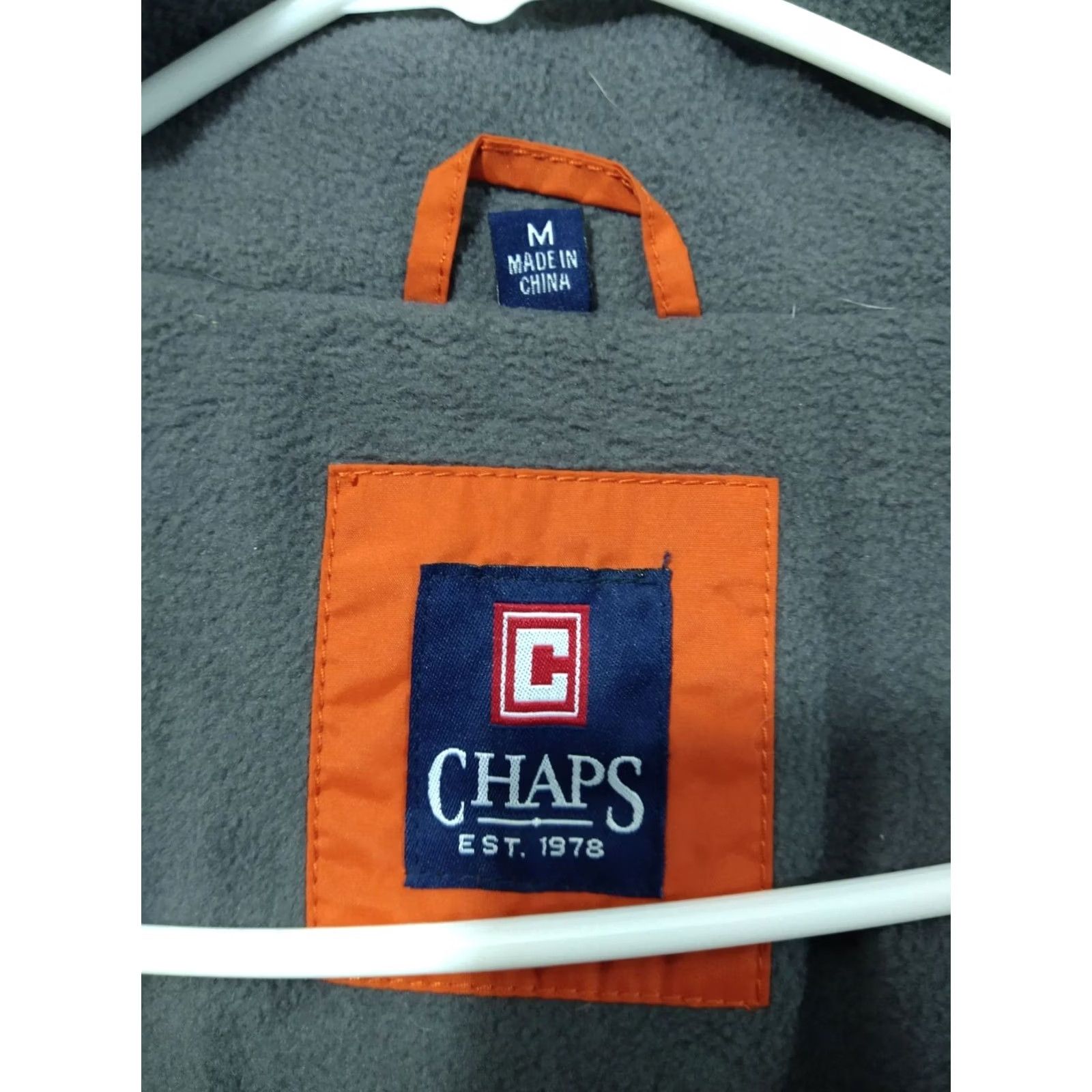 Chaps Chaps Jacket Mens M Orange Full Zip Windbreaker Lined Fleece Mock Neck Polyester Zip Stand-Up Collar Size US M / EU 48-50 / 2 - 6 Thumbnail