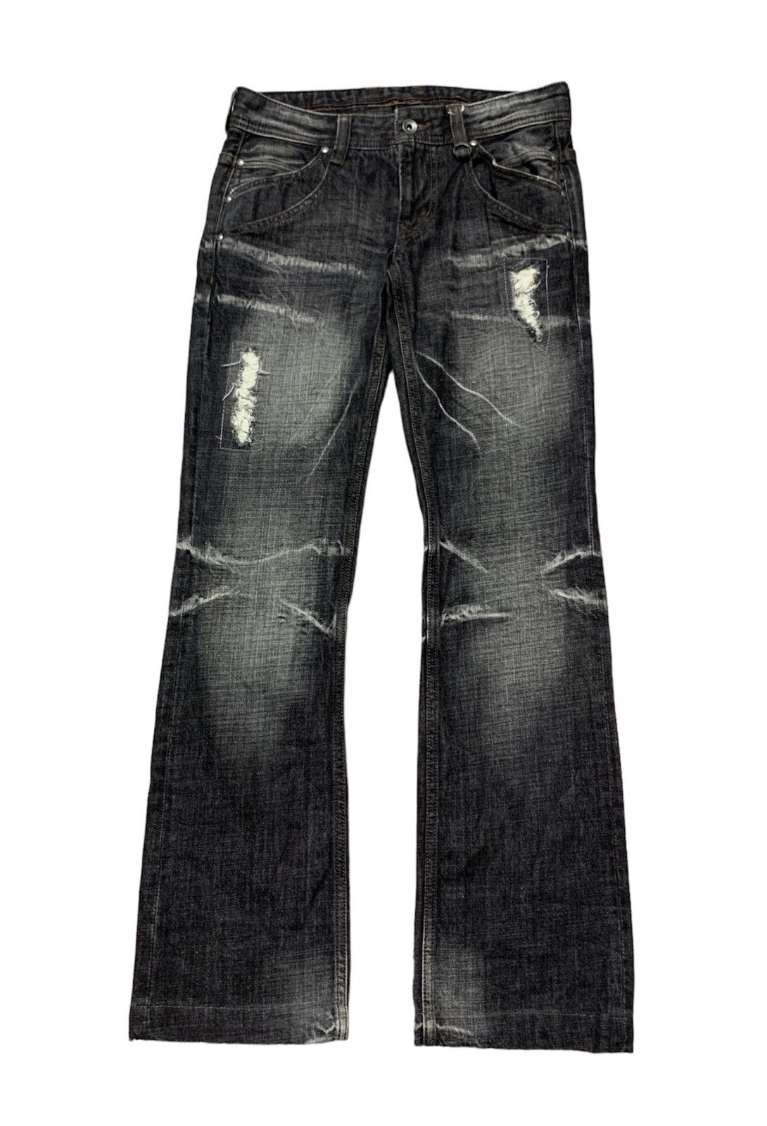 image of Hysteric Glamour x Nicole Club Nicole Washed Denim Share Spirit Lgb Goa in Stone Washed Black (Size