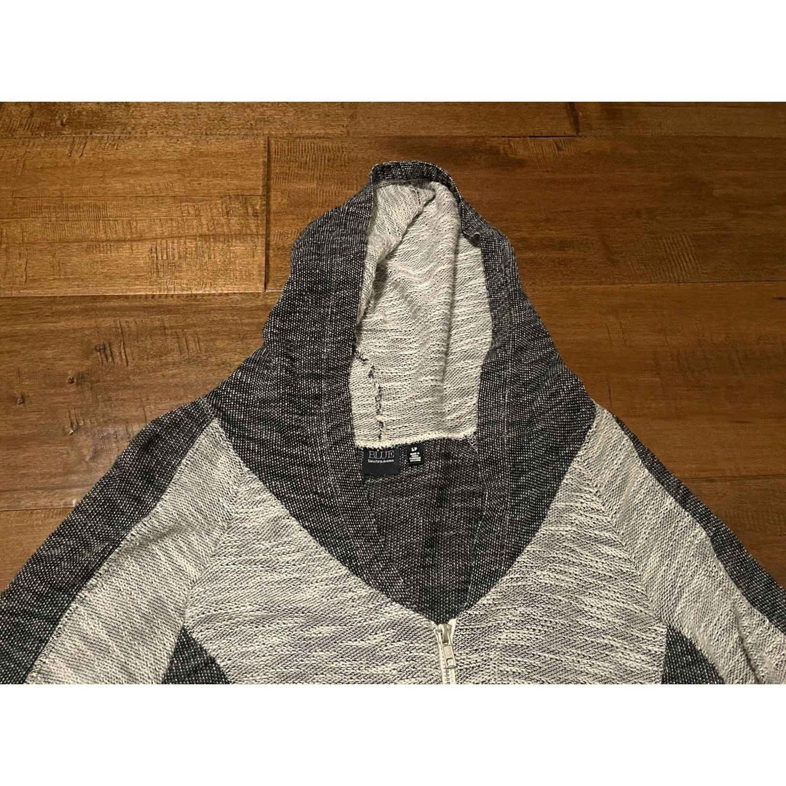 Saks Fifth Avenue Saks Fifth Avenue Hoodie Sweatshirt Full Zip Knit Cotton Blue Women's Small Size S / US 4 / IT 40 - 2 Thumbnail