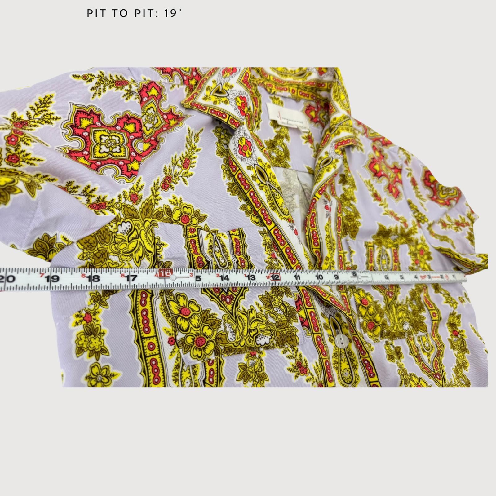 Other Anthropologie Maeve Scarf Print Cropped Blouse 6 Size M / US 6-8 / IT 42-44 - 7 Thumbnail