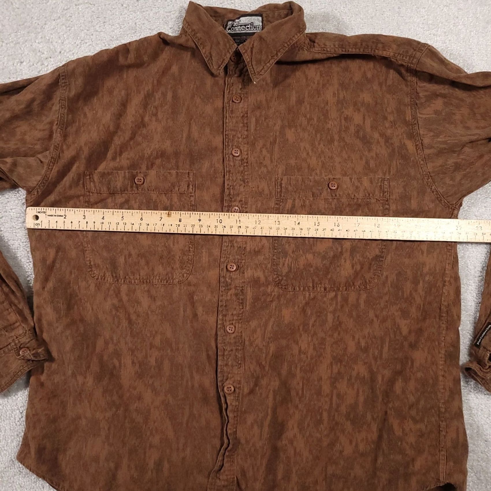 Vintage VINTAGE Pier Connection Button-Up Shirt Mens Medium Brown Western Long Sleeve 90s Shirt Mens Brown Long Sleeve Western 90s Mens Size US M / EU 48-50 / 2 - 6 Thumbnail