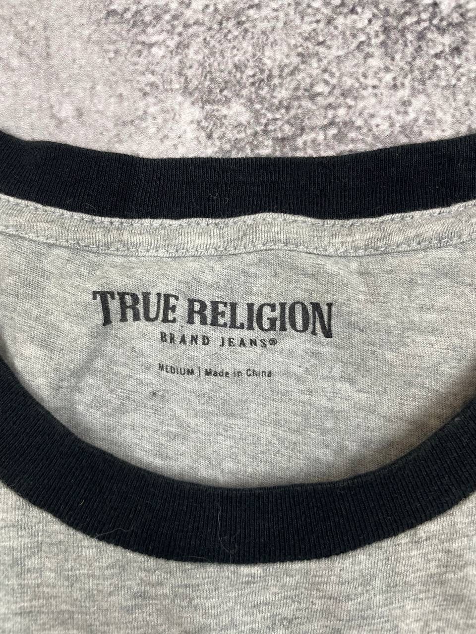 True Religion True Religion Men Cotton T-Shirt Grey Black Size M Size US M / EU 48-50 / 2 - 4 Thumbnail