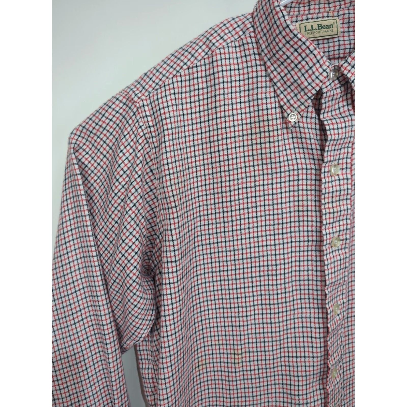 Vintage VINTAGE LL Bean Mens Long Sleeve Button Shirt Plaid Red White 90s Classic Outdoor Casual Button-Down Shirt Size US L / EU 52-54 / 3 - 5 Thumbnail