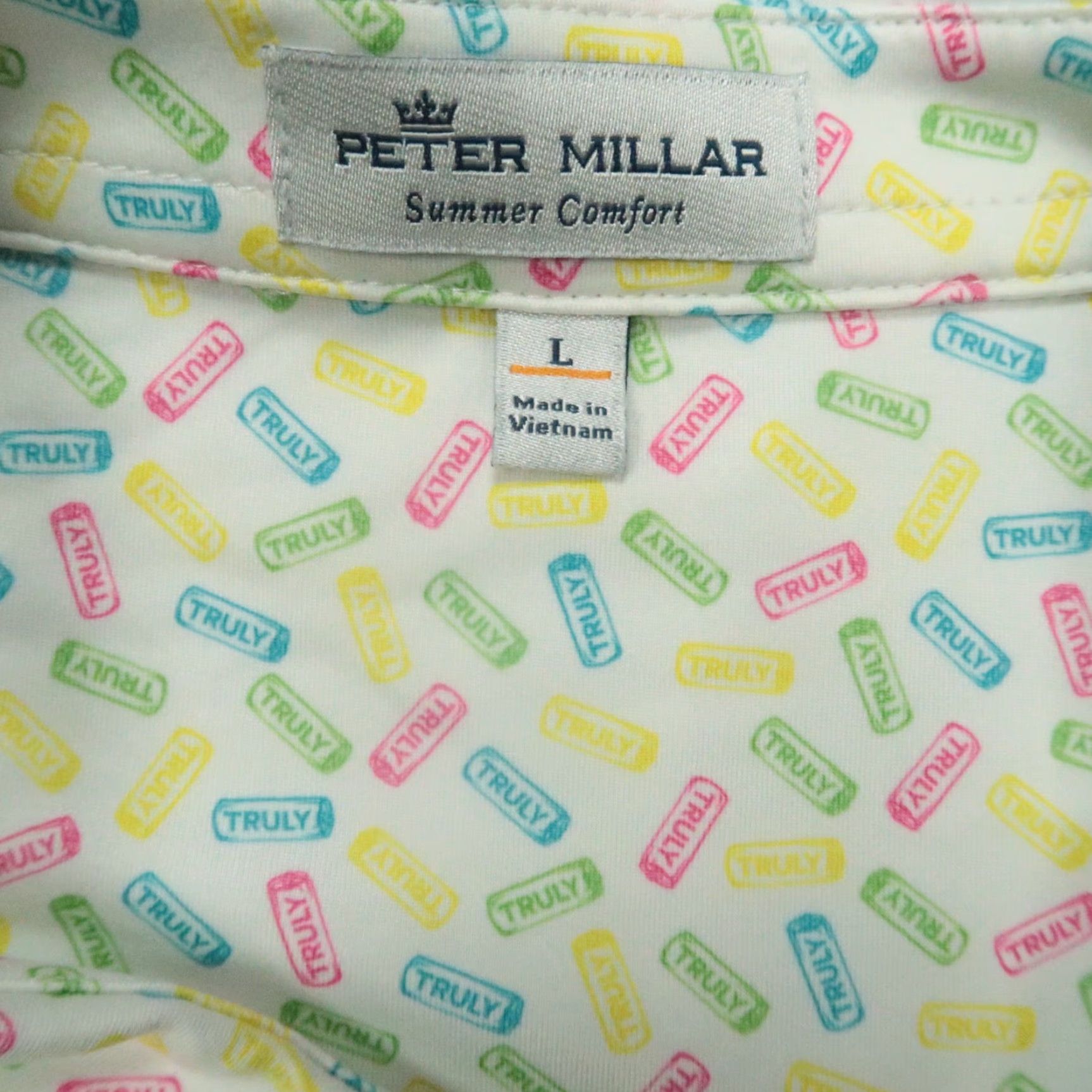 Peter Millar Peter Millar Shirt Mens Large White Truly Seltzer Performance Summer Comfort Size US L / EU 52-54 / 3 - 3 Thumbnail