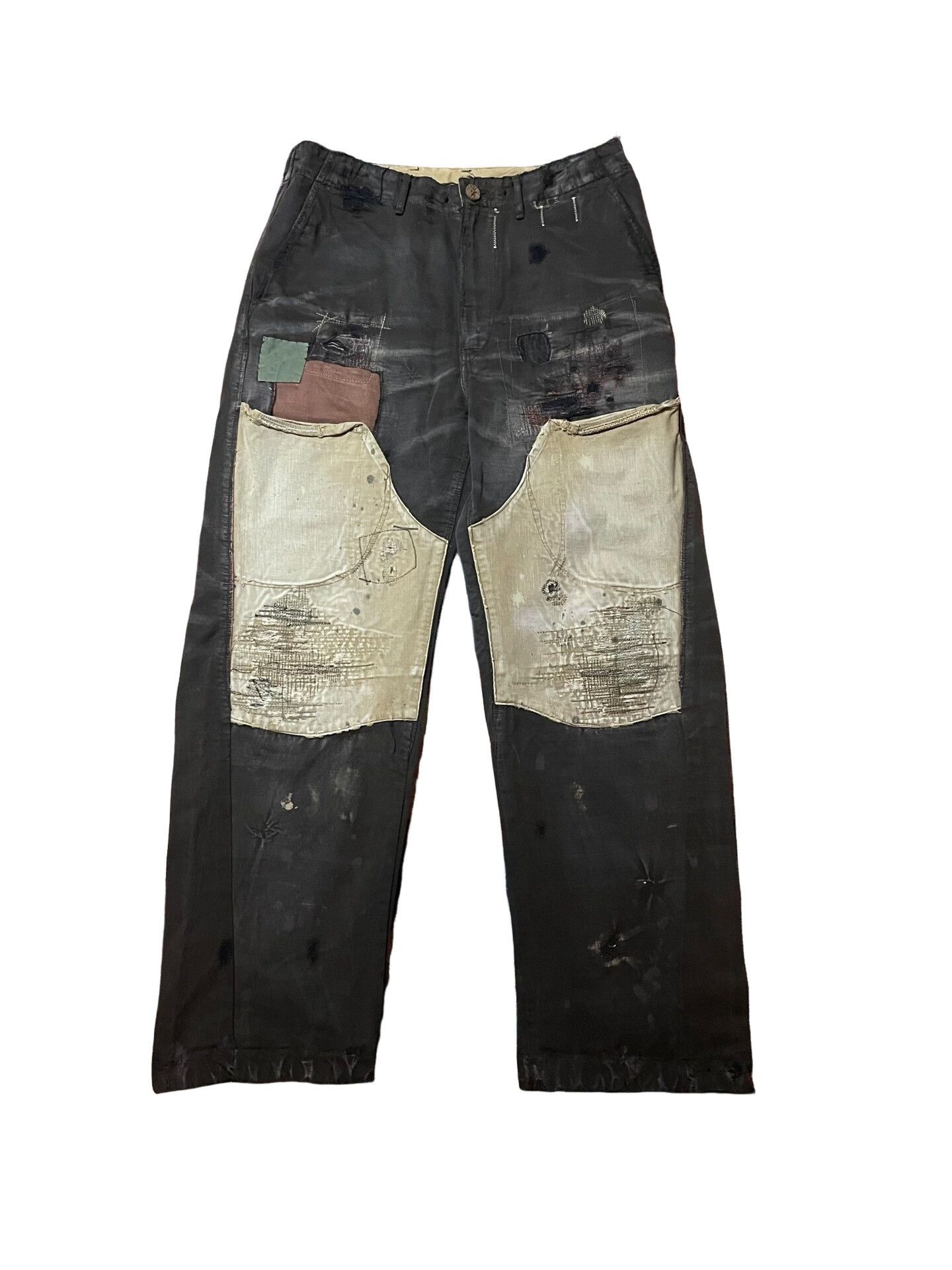 Kapital KAPITAL Mud Dyed Patchwork Casual Pants US 33 Size US 33 - 1 Thumbnail