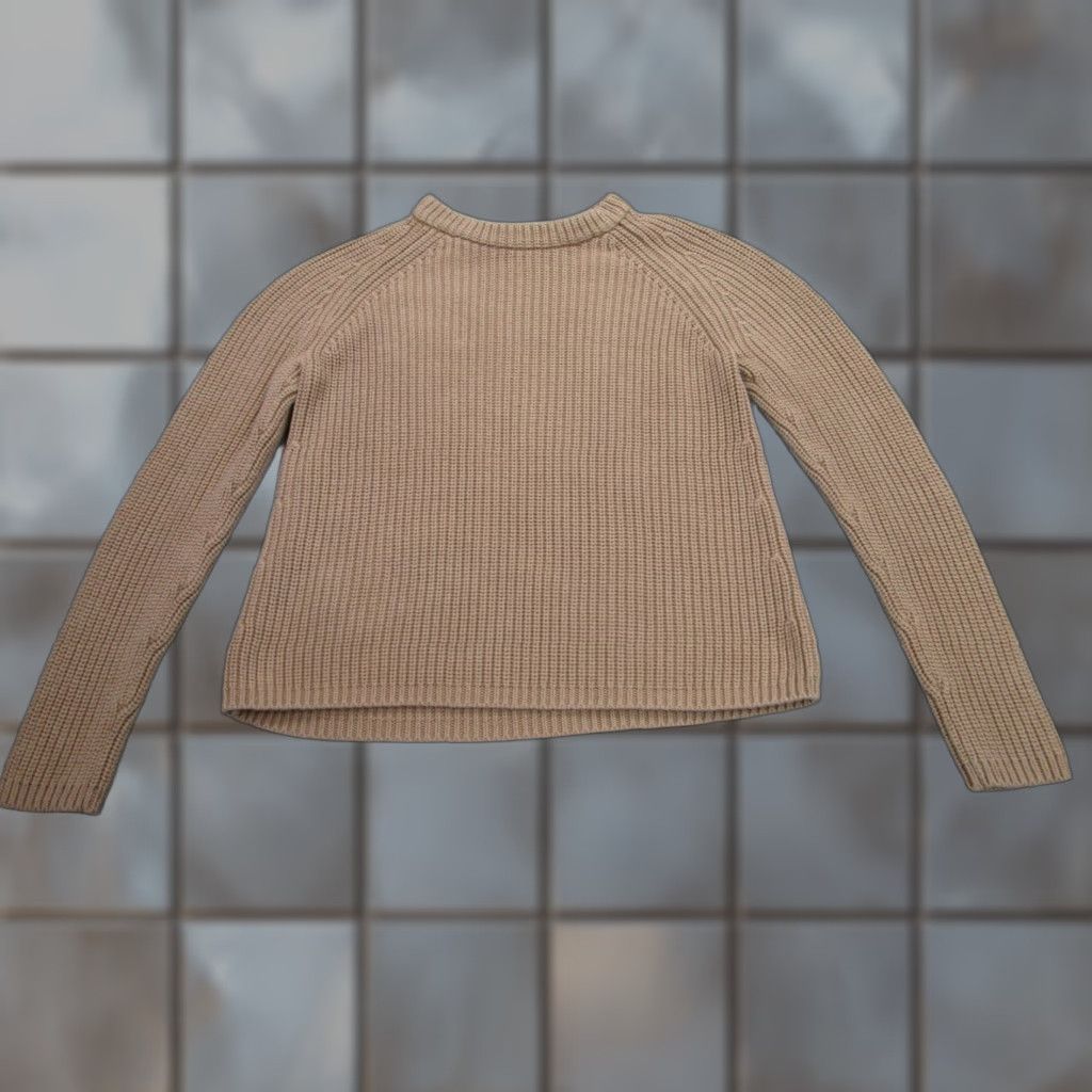 Quince Quince Sweater Womens XS Beige Organic Cotton fisherman Knit Pullover Crewneck Size XS / US 0-2 / IT 36-38 - 1 Thumbnail