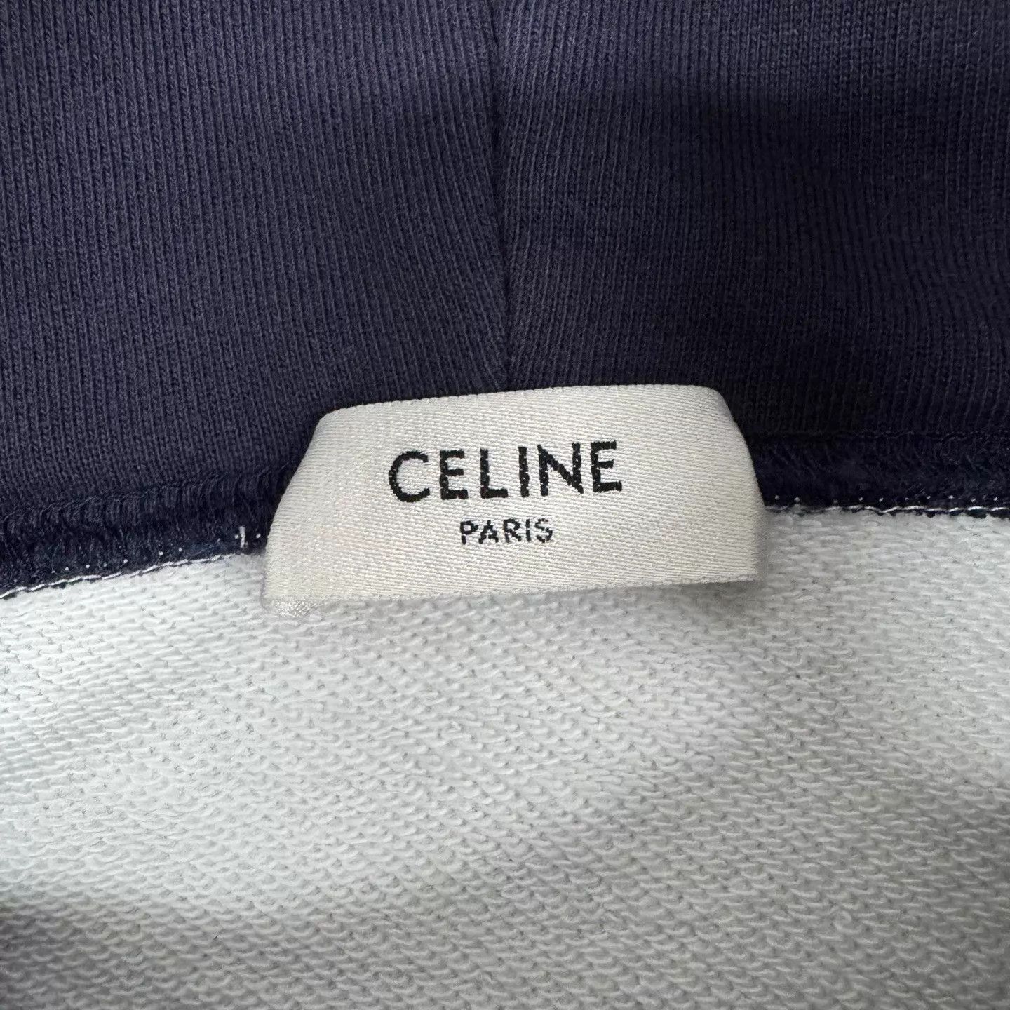 Celine Celine preppy colorblock logo hoodie S navy/white Size S / US 4 / IT 40 - 6 Thumbnail