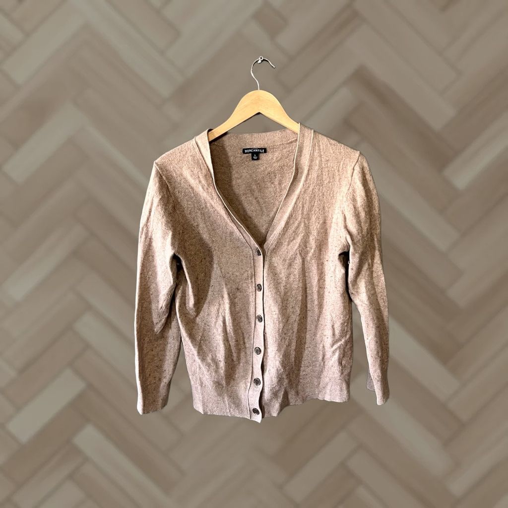 J.Crew J. Crew Mercantile Wool Cardigan Sweater Womens Size Large Brown Long Sleeve Button Up Size L / US 10 / IT 46 - 1 Thumbnail