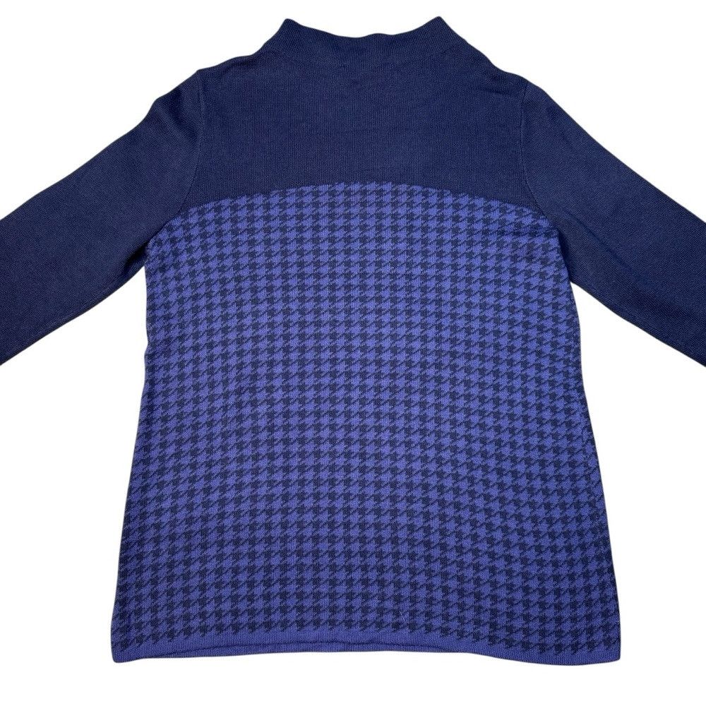 Other Susan Graver High Neck Houndstooth Blue Sweater Size S Size S / US 4 / IT 40 - 5 Thumbnail
