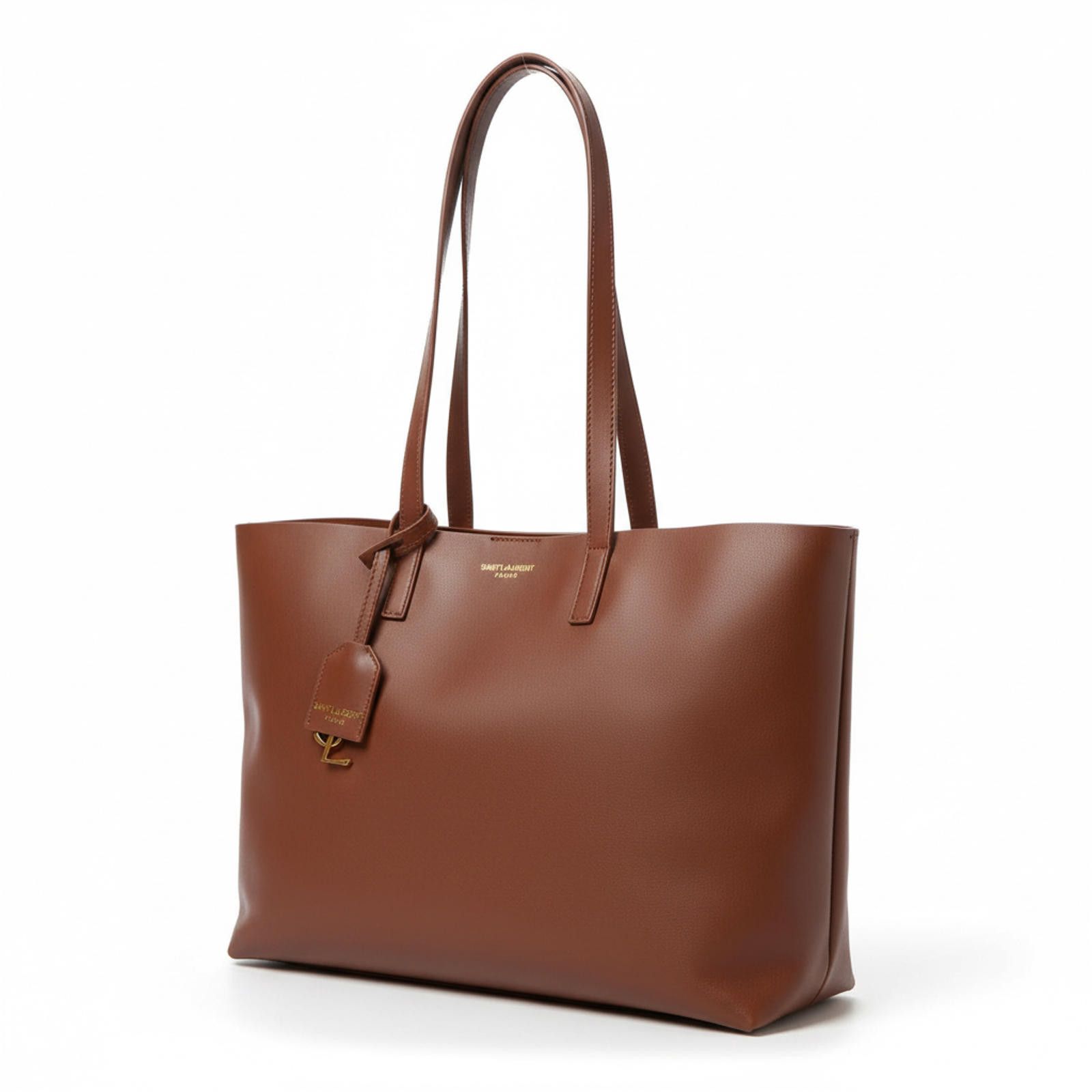 Saint Laurent Paris Saint Laurent - Brown Leather Tote Bag Size ONE SIZE - 1 Thumbnail