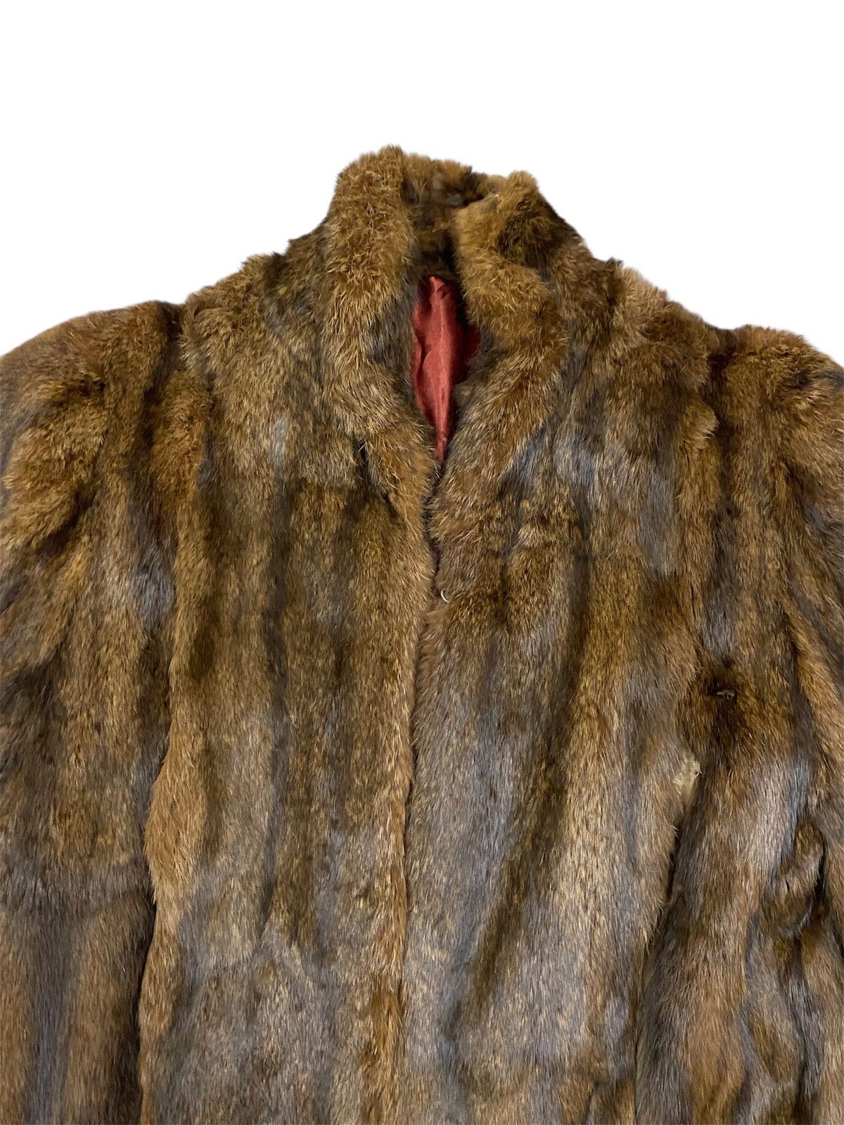 Vintage Vintage Real Fur Coat Brown Striped Jacket Size S / US 4 / IT 40 - 3 Thumbnail