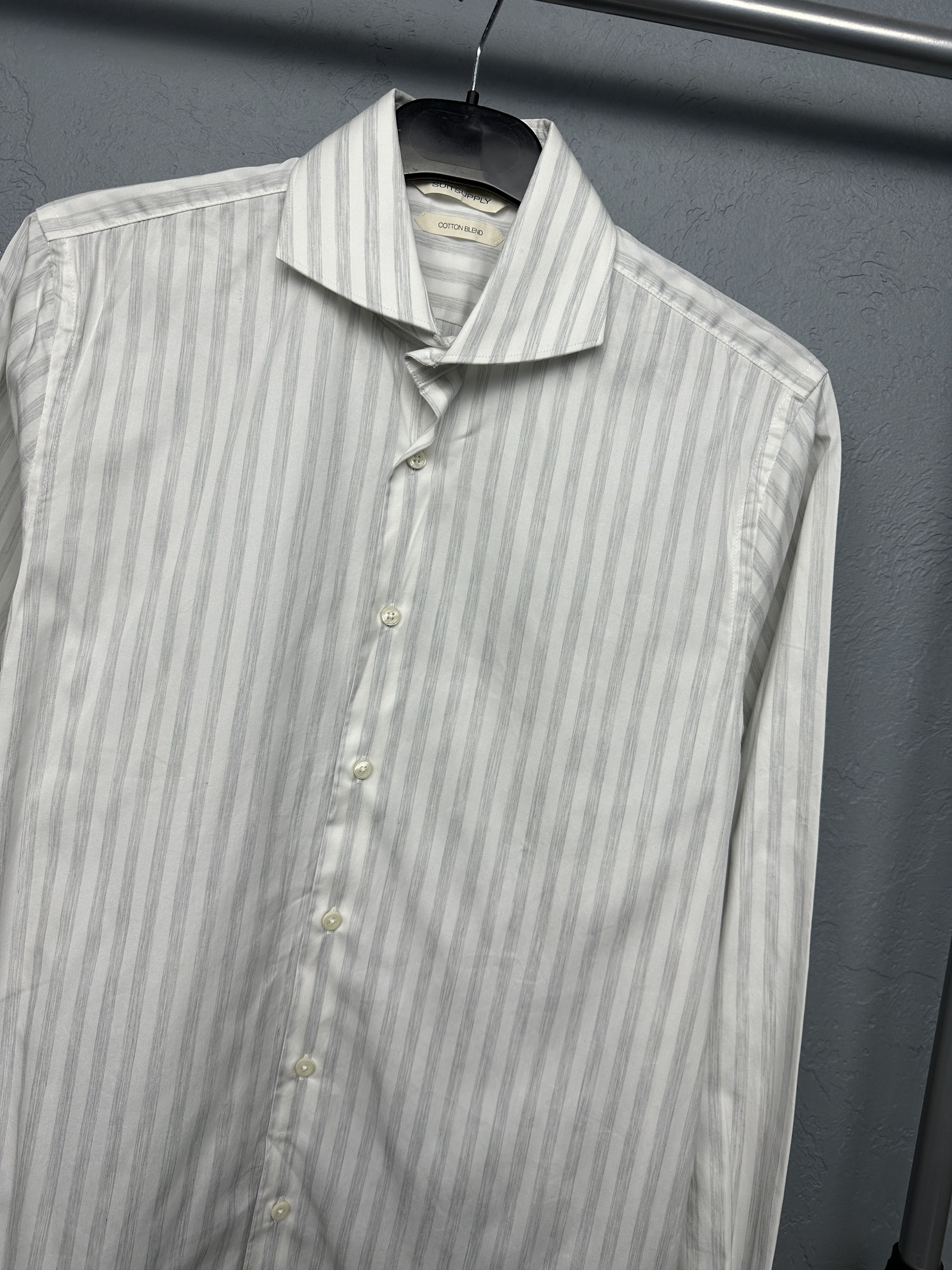 Suitsupply Suitsupply Mens Long Sleeve Striped Shirt Size US S / EU 44-46 / 1 - 2 Thumbnail