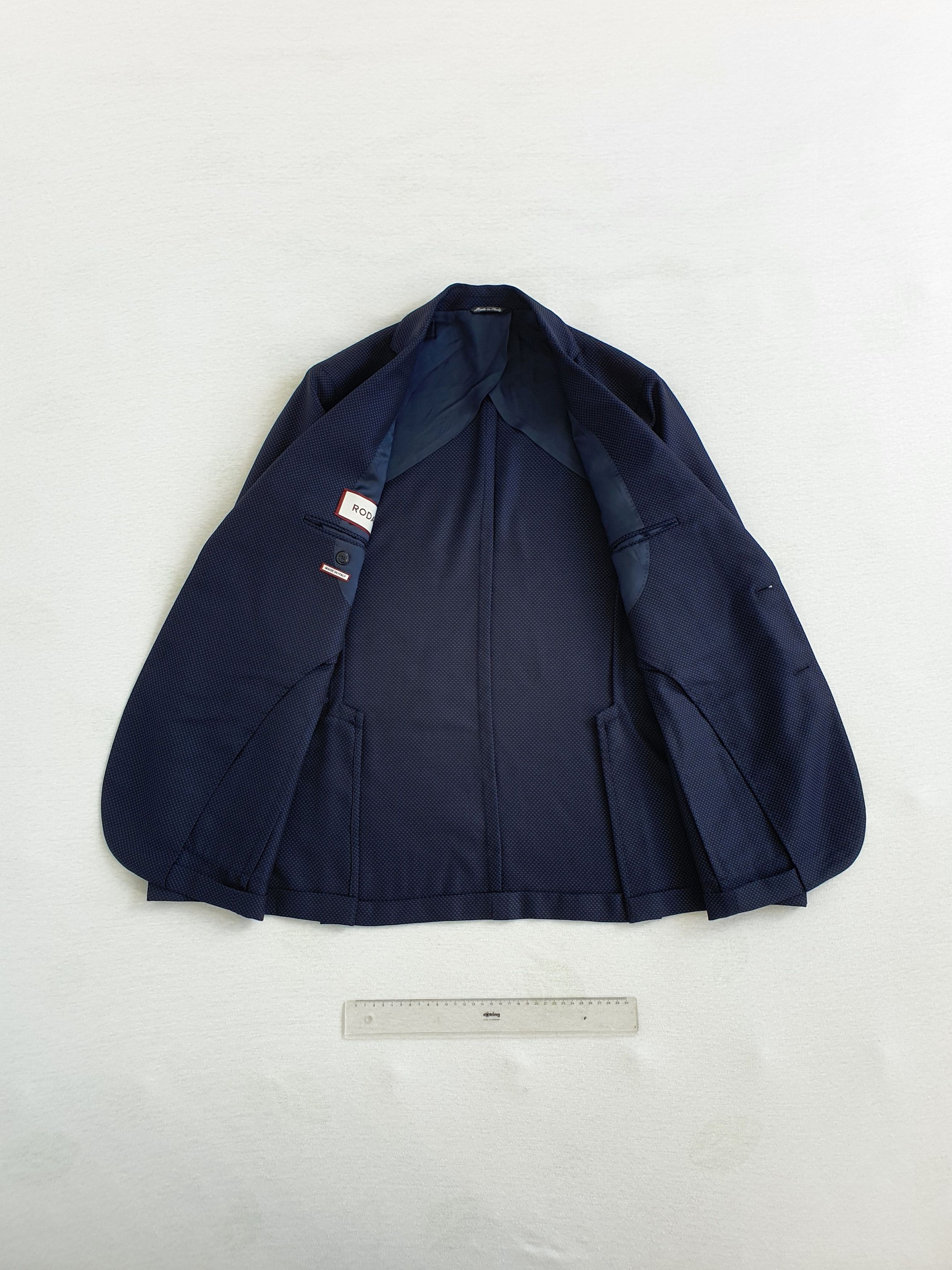 RODA Navy Textured Bird's Eye - Slim fit, Lightweight Wool Size 40R - 3 Thumbnail