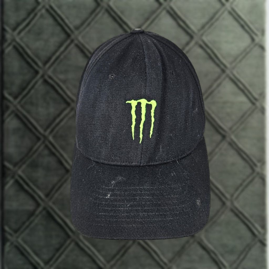 Vintage Monster Energy Hat Fitted Y2K Grunge Skater Look Size L/XL Black Cotton Canvas Baseball Cap Men Adjustable Sports Motorcycle Size ONE SIZE - 1 Thumbnail