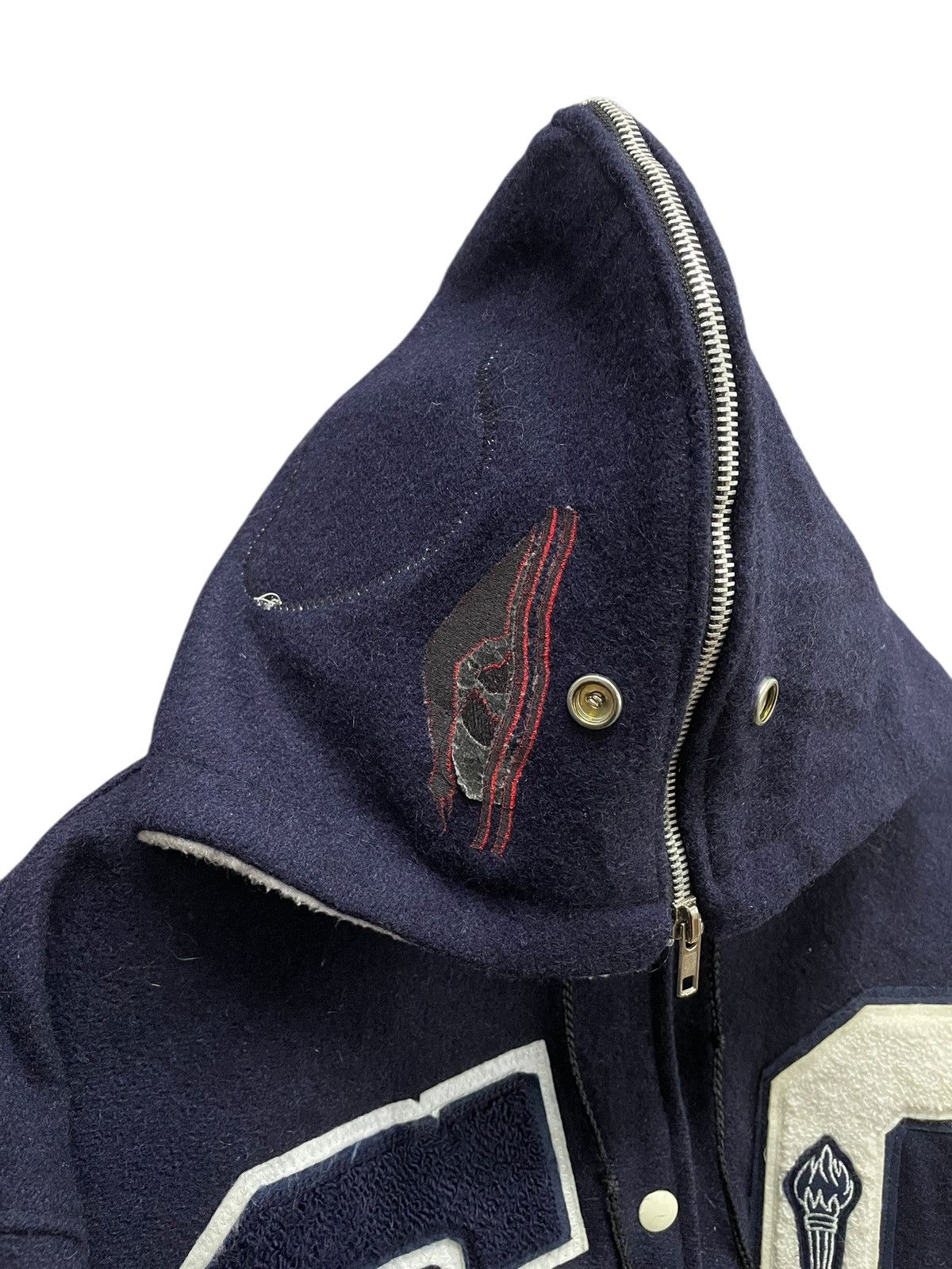 Delong Rare Design Vintage Brand Delong Wool Hoodie Varsity 1980s Size US L / EU 52-54 / 3 - 7 Thumbnail