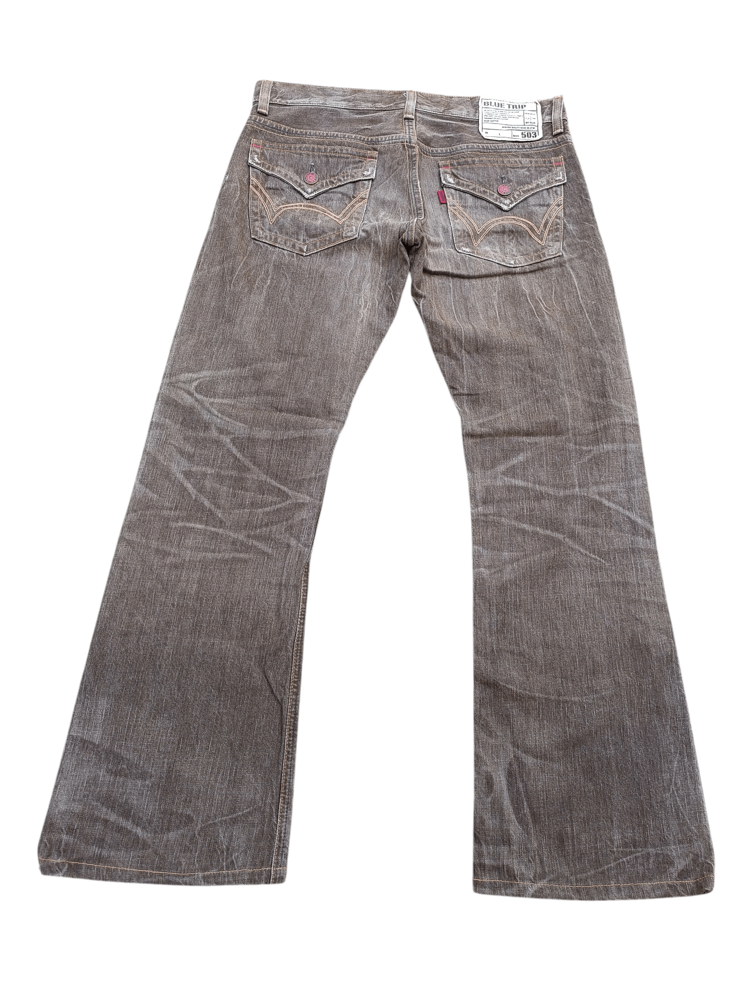 Japanese Brand FLARED 90s Edwin 503 Flare BlueTrip Whiskers Faded Jeans Size US 35 - 11 Thumbnail