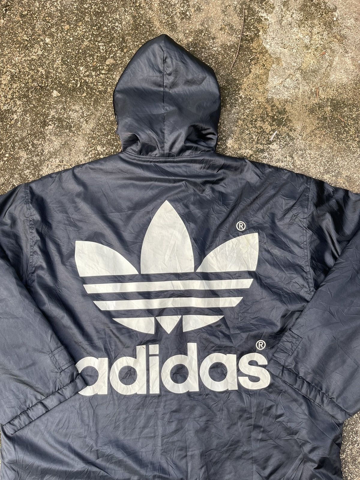 Adidas Vintage Adidas Trefoil Hooded Coach Jacket (Fleece-Lined) Size US L / EU 52-54 / 3 - 2 Thumbnail