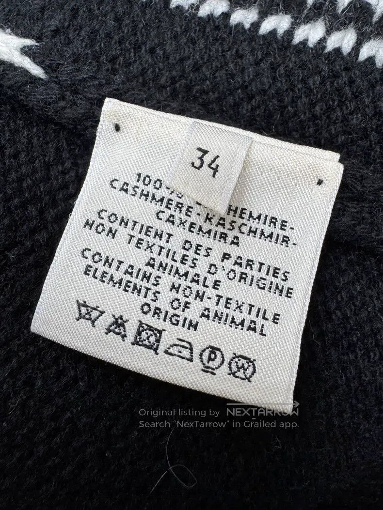 Hermes Hermes Black and White Long Cashmere Open Cardigan Coat Size XXS / US 00 / IT 34 - 5 Thumbnail