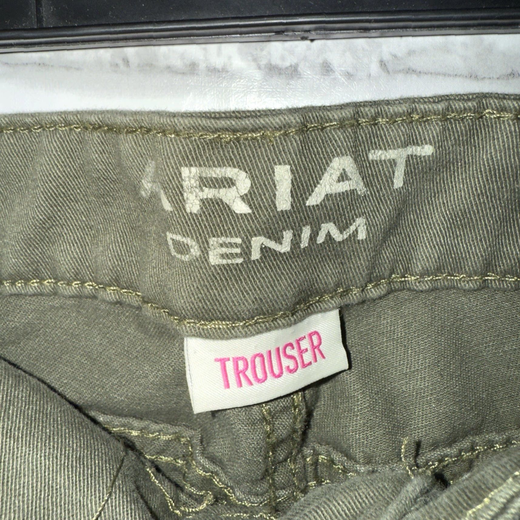 Ariat Ariat Denim Pants Women Green Cotton Blend Trouser 28x28 Regular Ankle Mens? Womens. Size 28" / US 6 / IT 42 - 4 Thumbnail