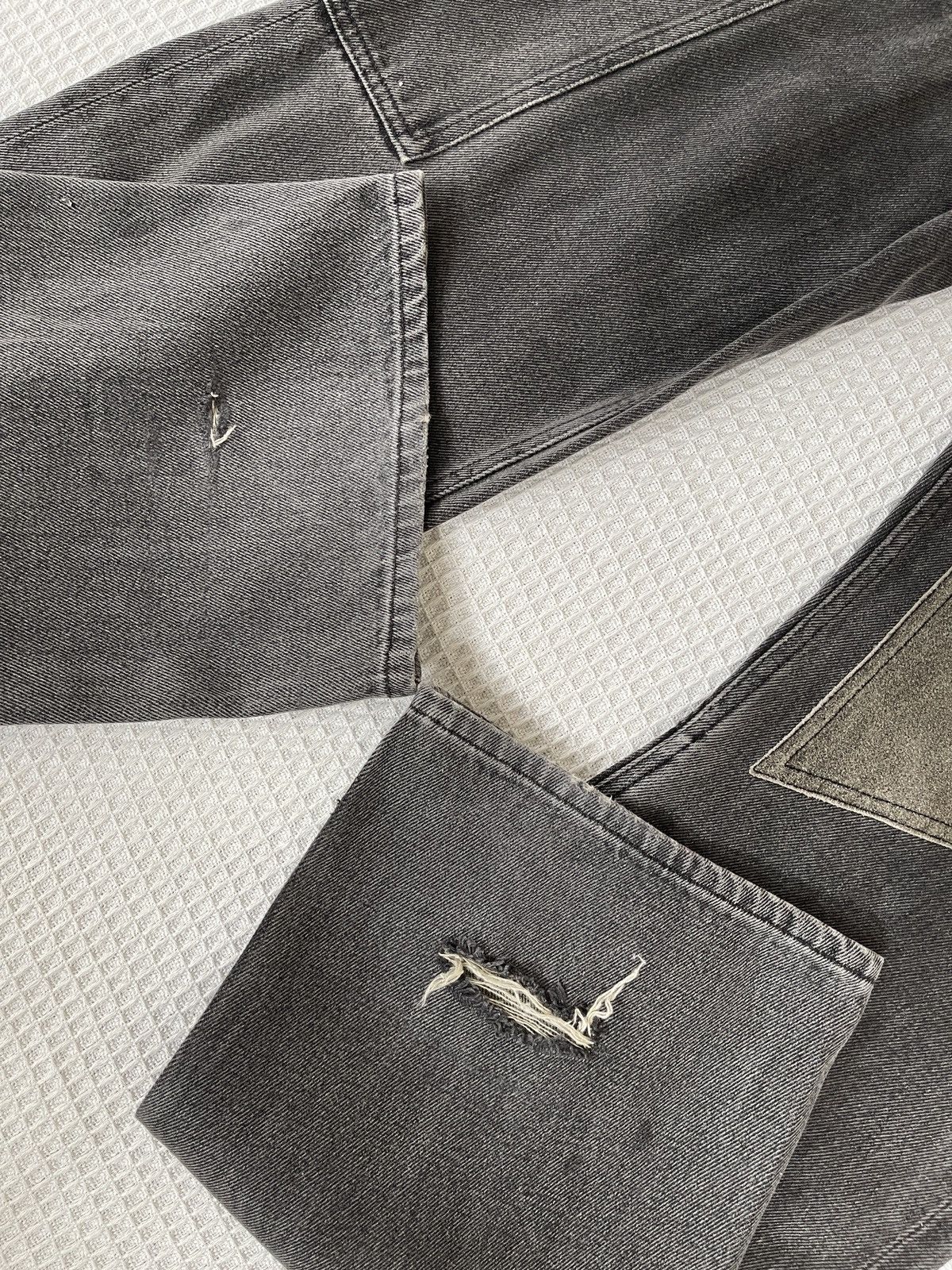 PPFM Vintage’90s🔥PPFM🔥Double Knee Leather Part CowHide Jeans Size US 31 - 13 Thumbnail