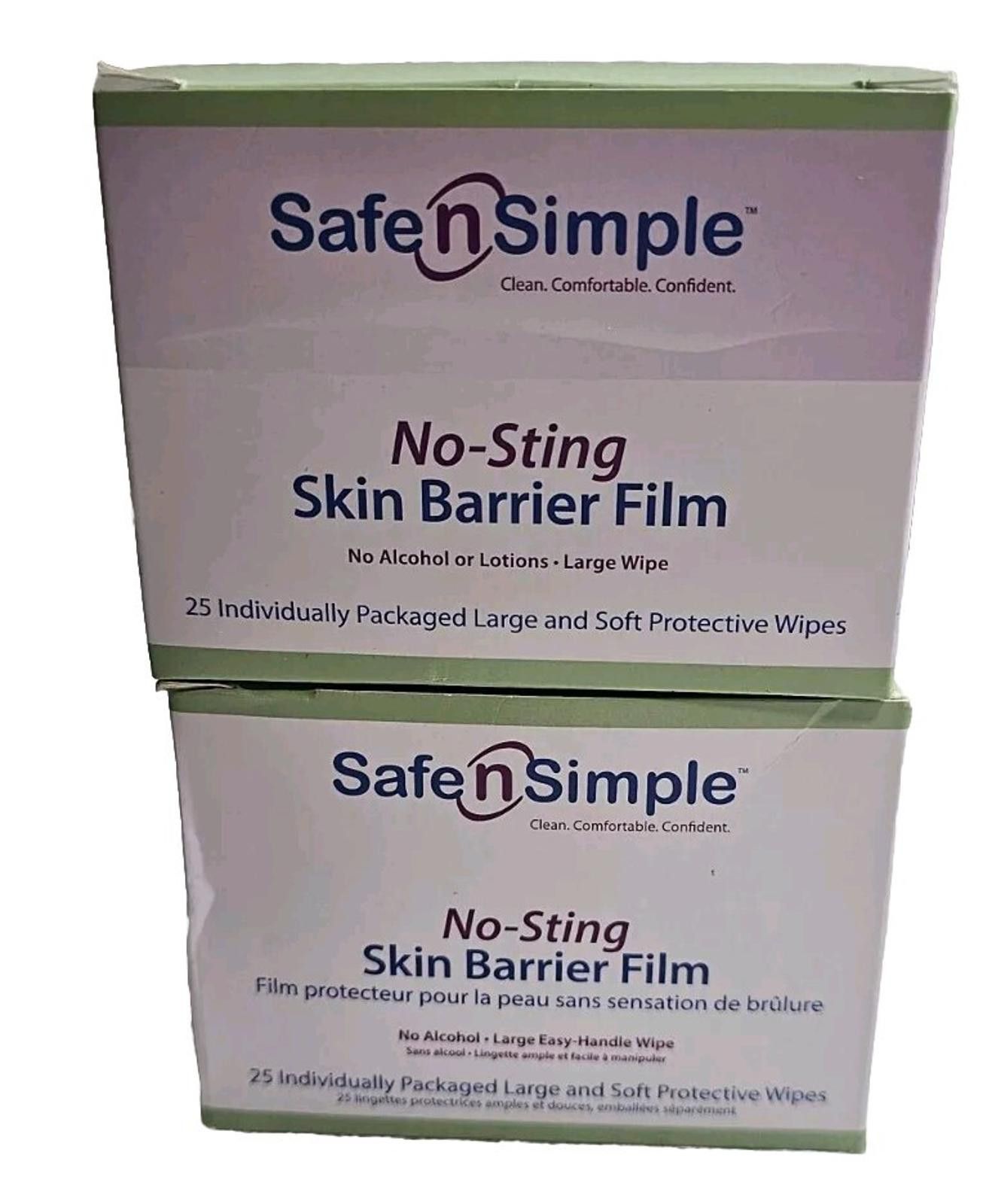 Other Safe n Simple No-Sting Skin Barrier Film 2 BOXES of 25 Size ONE SIZE - 1 Preview