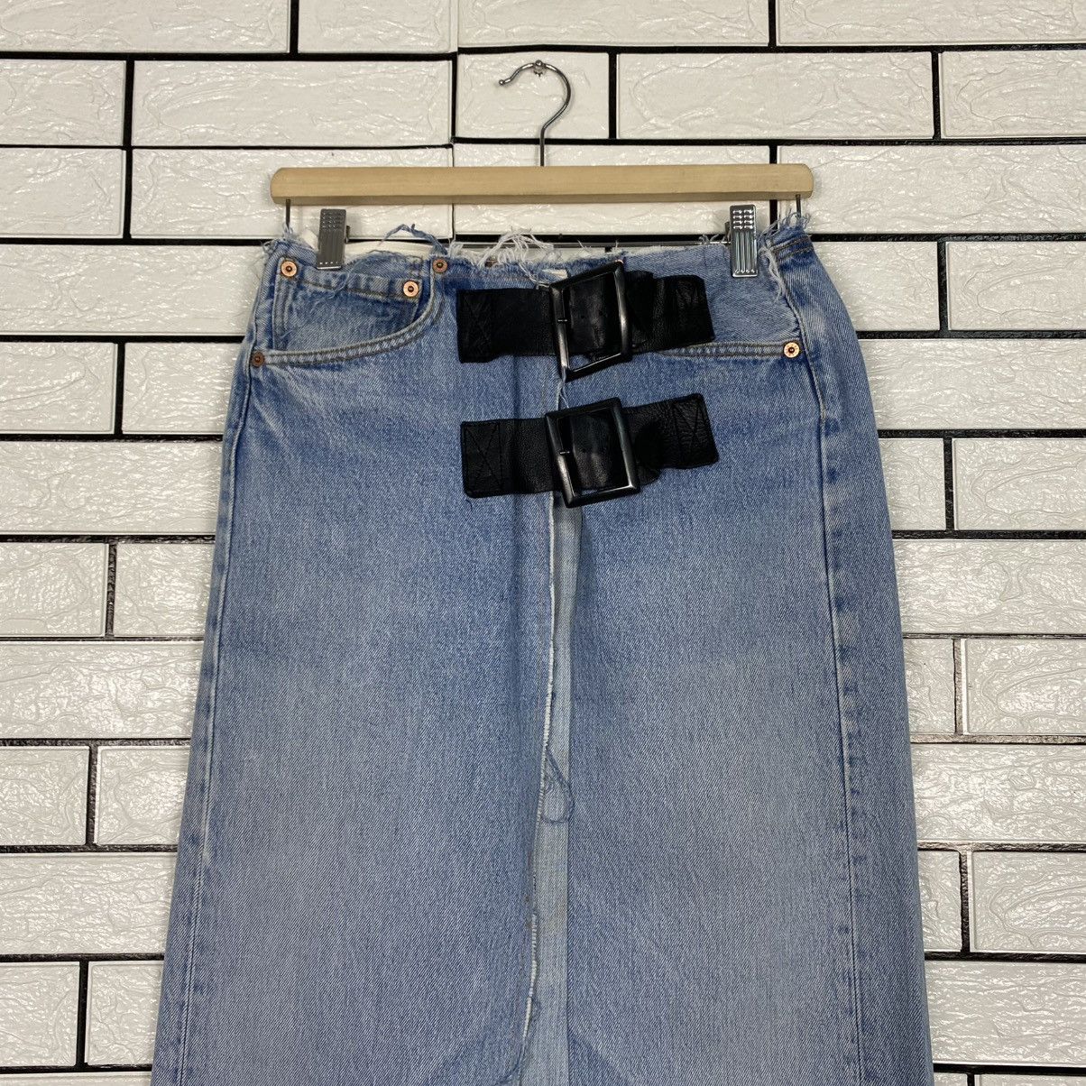 Needles 🔥DISTRESSED DESIGN DENIM LONG SKIRT REBUILD BY NEEDLES Size 28" / US 6 / IT 42 - 16 Thumbnail
