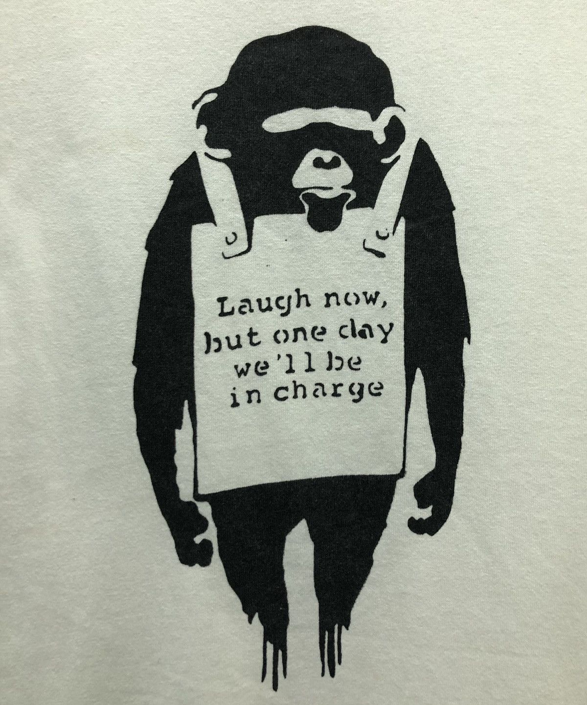 Vintage Banksy Laugh Now, But One Day We'll Be In Charge T-Shirt Size US M / EU 48-50 / 2 - 3 Thumbnail