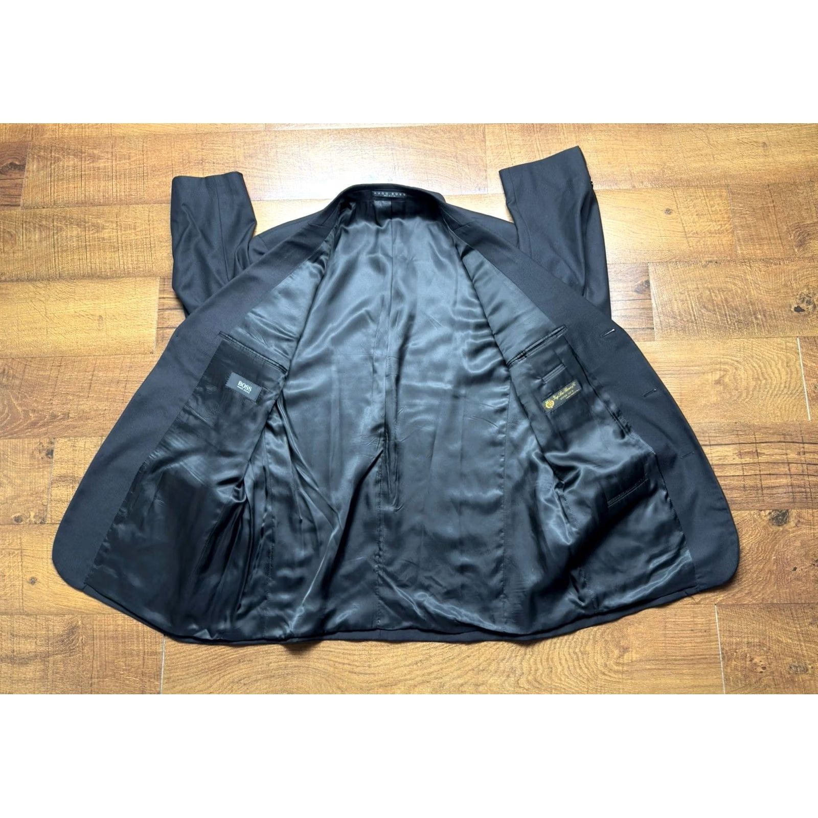 Hugo Boss HUGO BOSS Coat Mens 44 Black Men Loro Piana Blazer Super 110s Wool Sport Size 44R Size 44R - 4 Thumbnail