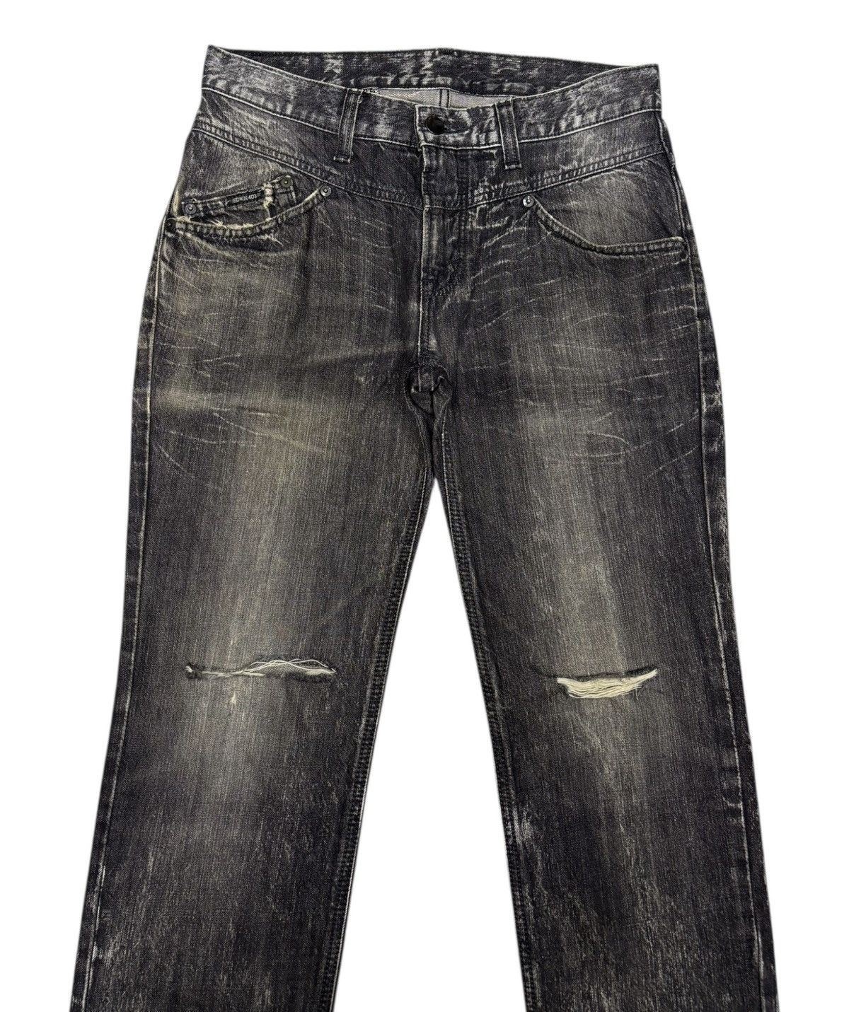 Kapital 🔥EDWIN 403 SMOKE BLACK MADE IN JAPAN DISTRESSED DENIM JEANS Size US 32 / EU 48 - 3 Thumbnail