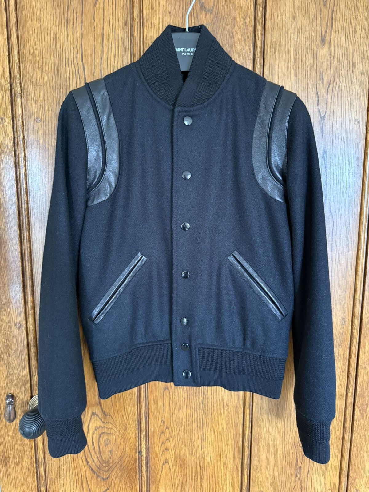 Saint Laurent Paris $3k 🤑Saint Laurent classic black teddy leather wool FR36 S Size XS / US 0-2 / IT 36-38 - 1 Thumbnail