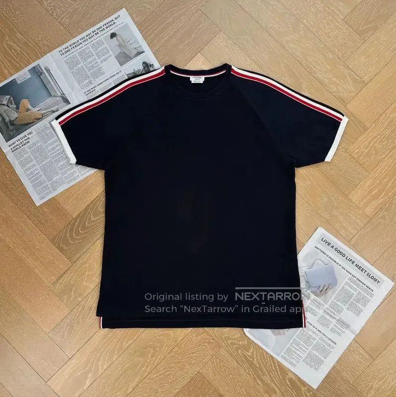 Thom Browne Thom Browne Navy Wool Men's T-Shirt . Size US S / EU 44-46 / 1 - 1 Thumbnail