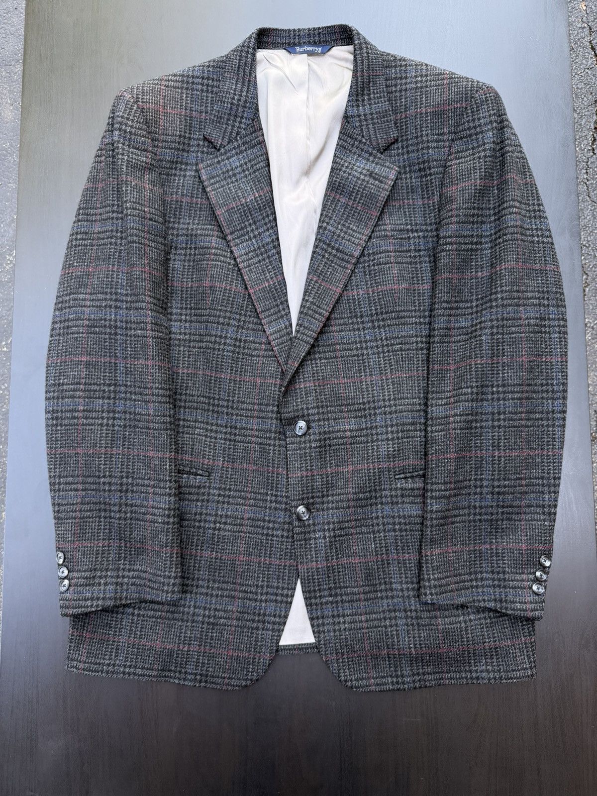 Burberry Burberrys 1980s–90s Pure Wool Glen Plaid Sport Coat Blazer Size 46R - 1 Thumbnail
