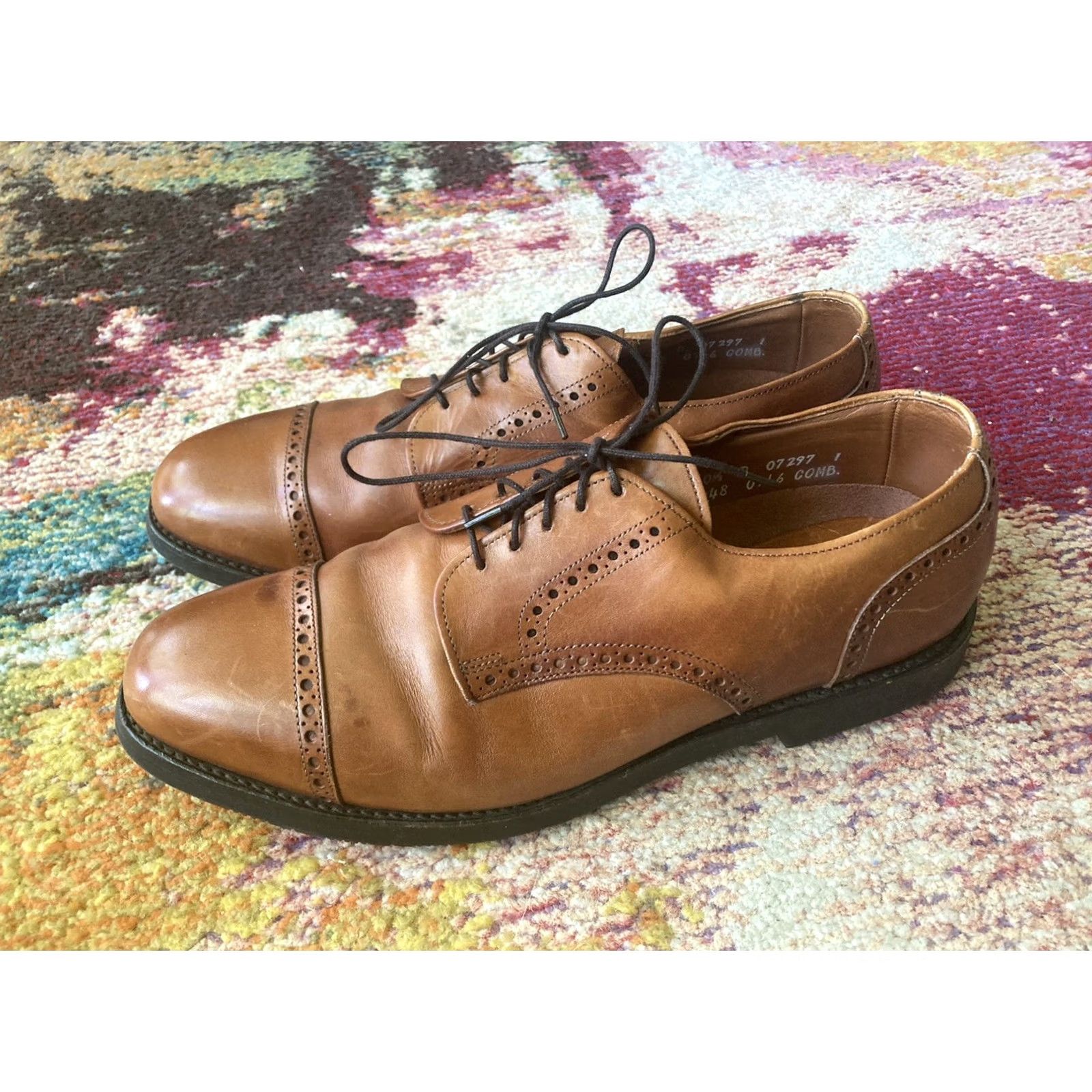 Allen Edmonds Allen Edmonds Benton Cap Toe Oxford Brown Leather Shoes Mens Size 10.5 D Size ONE SIZE - 4 Thumbnail