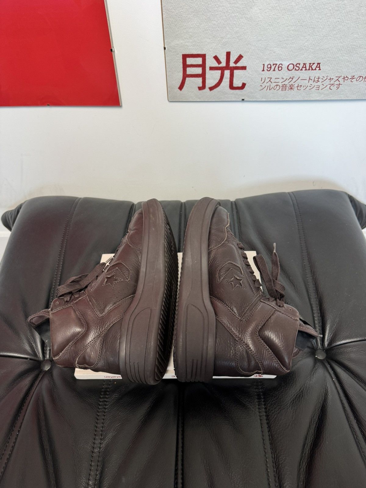 Rick Owens RICK OWENS CONVERSE TURBOWPN DARK BROWN LEATHER SNEAEKERS HI Size US 8.5 / EU 41-42 - 5 Thumbnail