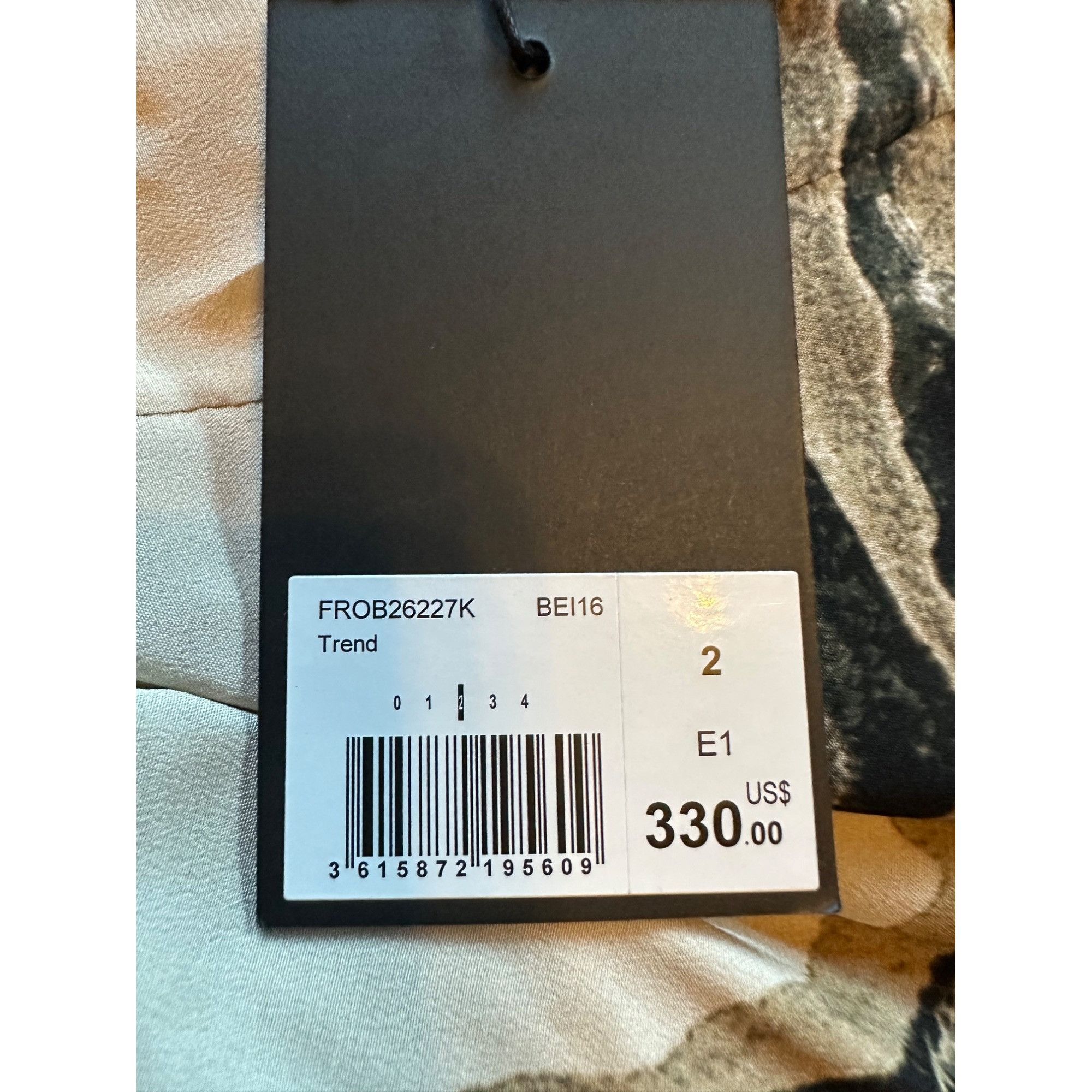 The Kooples The Kooples Womens Short Printed Silk Dress Beige Brown Size Size M / US 6-8 / IT 42-44 - 7 Thumbnail
