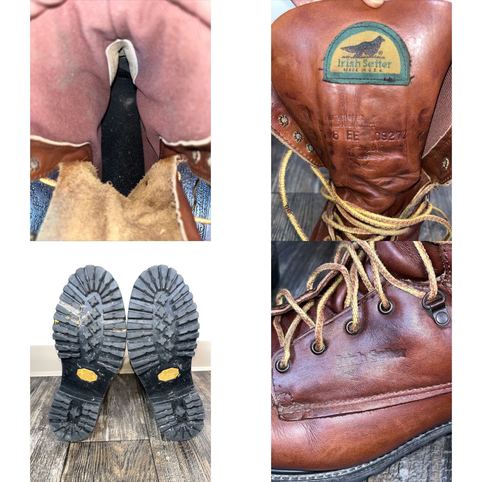 Vintage VINTAGE Irish Setter 09272 Boot Mens 8 EE Brown Leather Union Made In USA USA 90s Combat Leather Sole Mens Size US 8 / EU 41 - 8 Thumbnail
