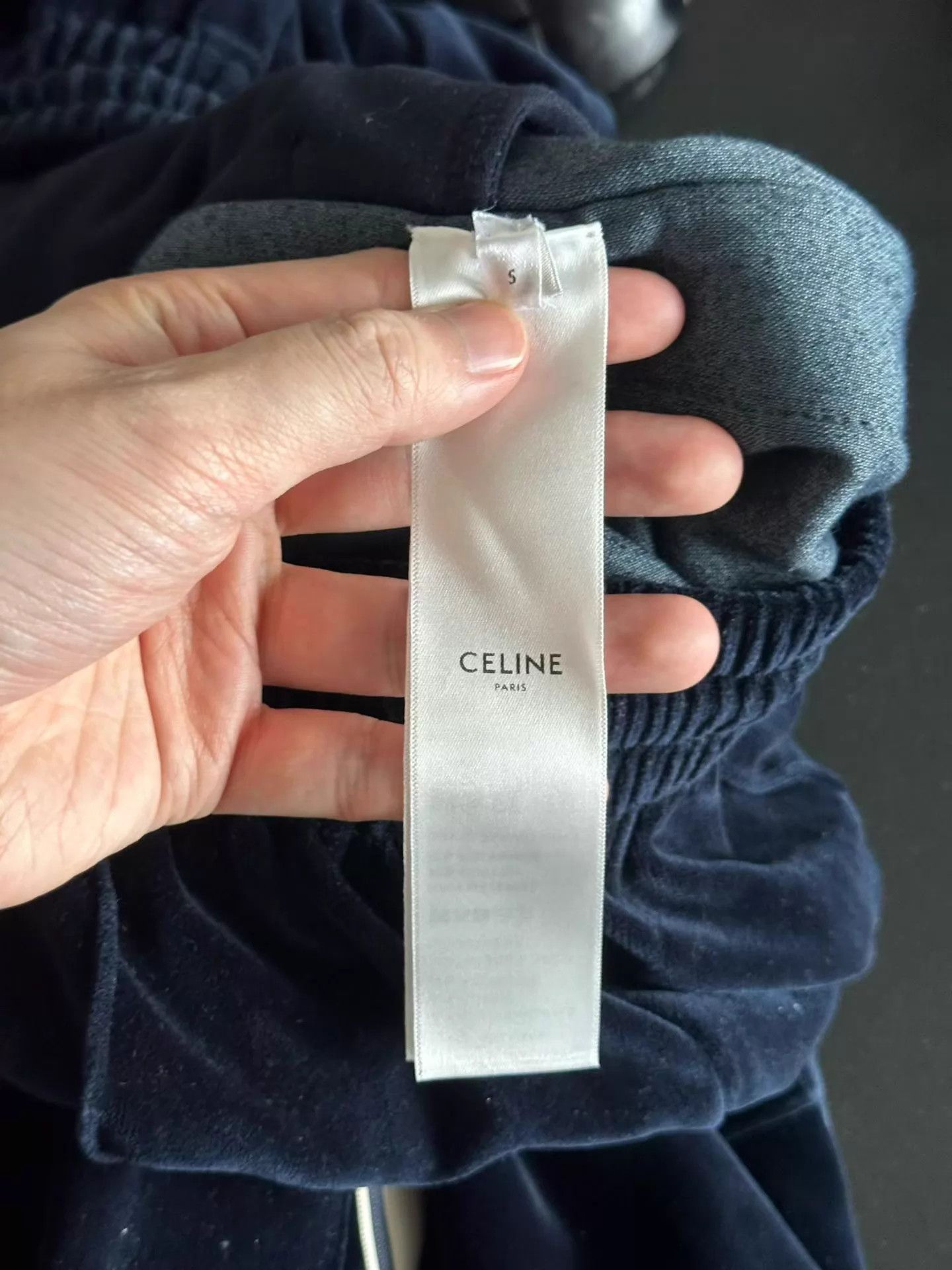 Celine Celine New Blue Velvet Triomphe Pants Size S Size 26" / US 2 / IT 38 - 4 Thumbnail