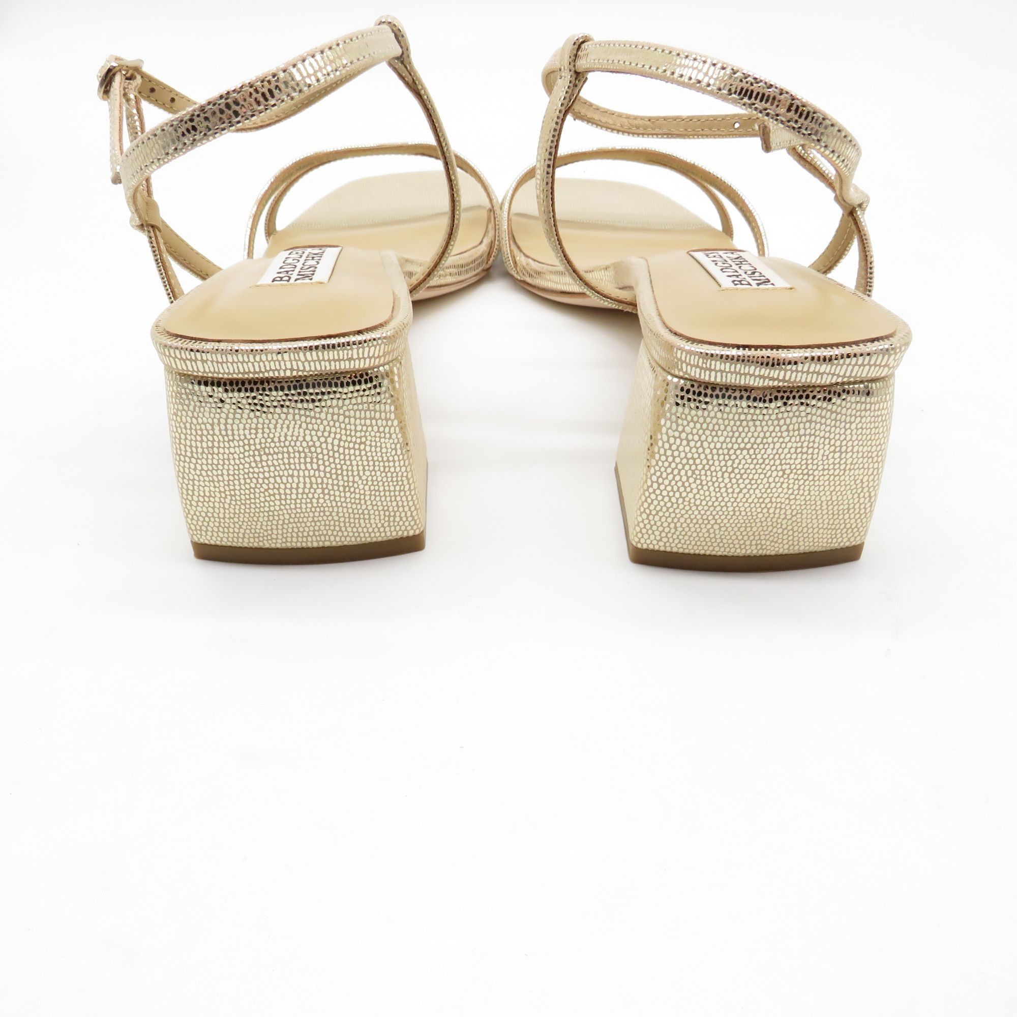 Badgley Mischka Badgley Mischka Carlota Gold Strappy Block Heel Sandals 6 NE Size US 6 / IT 36 - 6 Thumbnail