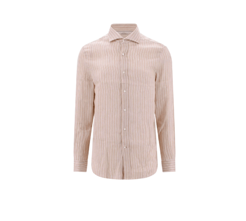 image of Brunello Cucinelli O1W1Db10424 Shirts In Beige, Men's (Size XL)