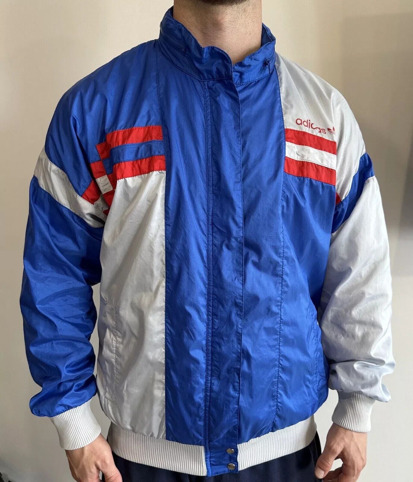 Adidas VINTAGE ADIDAS 1990s TRACK TOP NYLON JACKET MENS Size US M / EU 48-50 / 2 - 4 Thumbnail