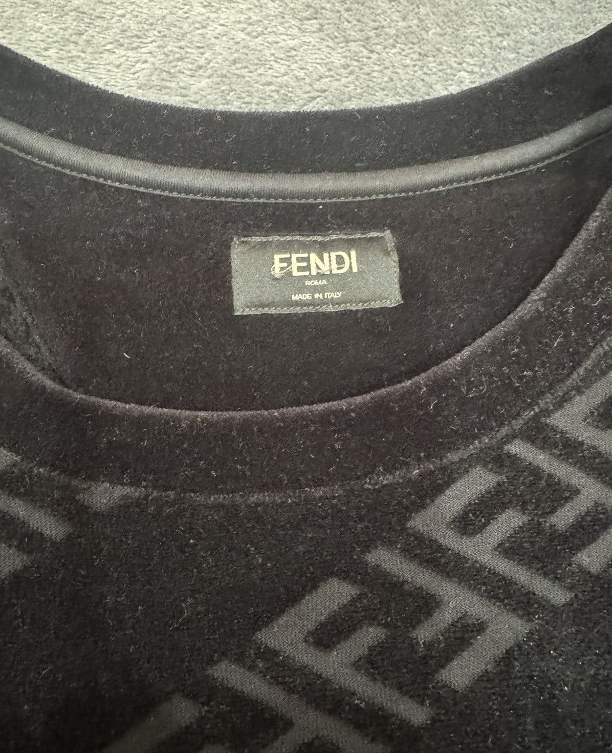 Fendi Fendi Monogram Towel Black Tee Size US L / EU 52-54 / 3 - 2 Thumbnail