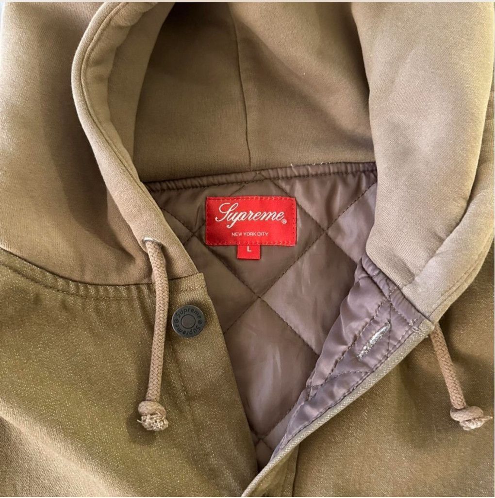 Supreme Men's Supreme Twill Multi Pocket Hooded Jacket Size L Brown Size US L / EU 52-54 / 3 - 7 Thumbnail