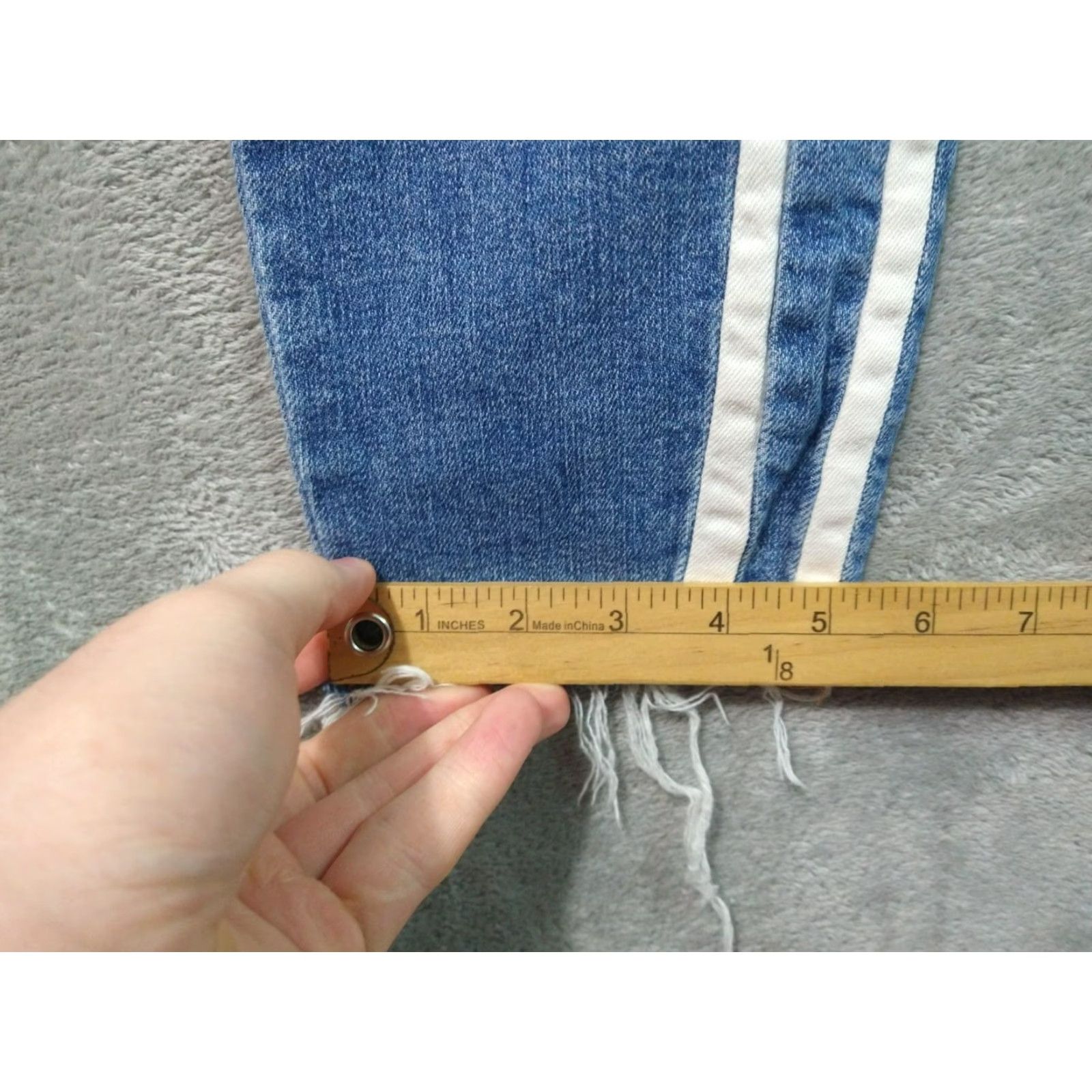 7 For All Mankind 7 For All Mankind Jeans Womens 26 Blue Denim Side Striped Ankle Skinny Stretch Shirt? Size 26" / US 2 / IT 38 - 6 Thumbnail