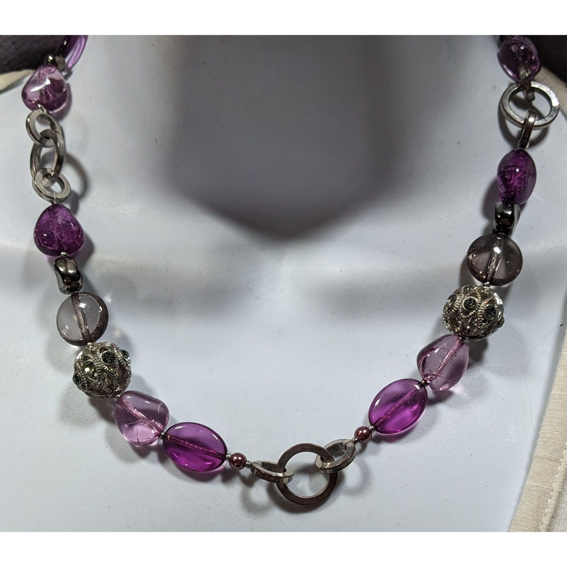 Other Vintage Napier Fairycore Purple And Silver Tone Necklace Size ONE SIZE - 2 Thumbnail