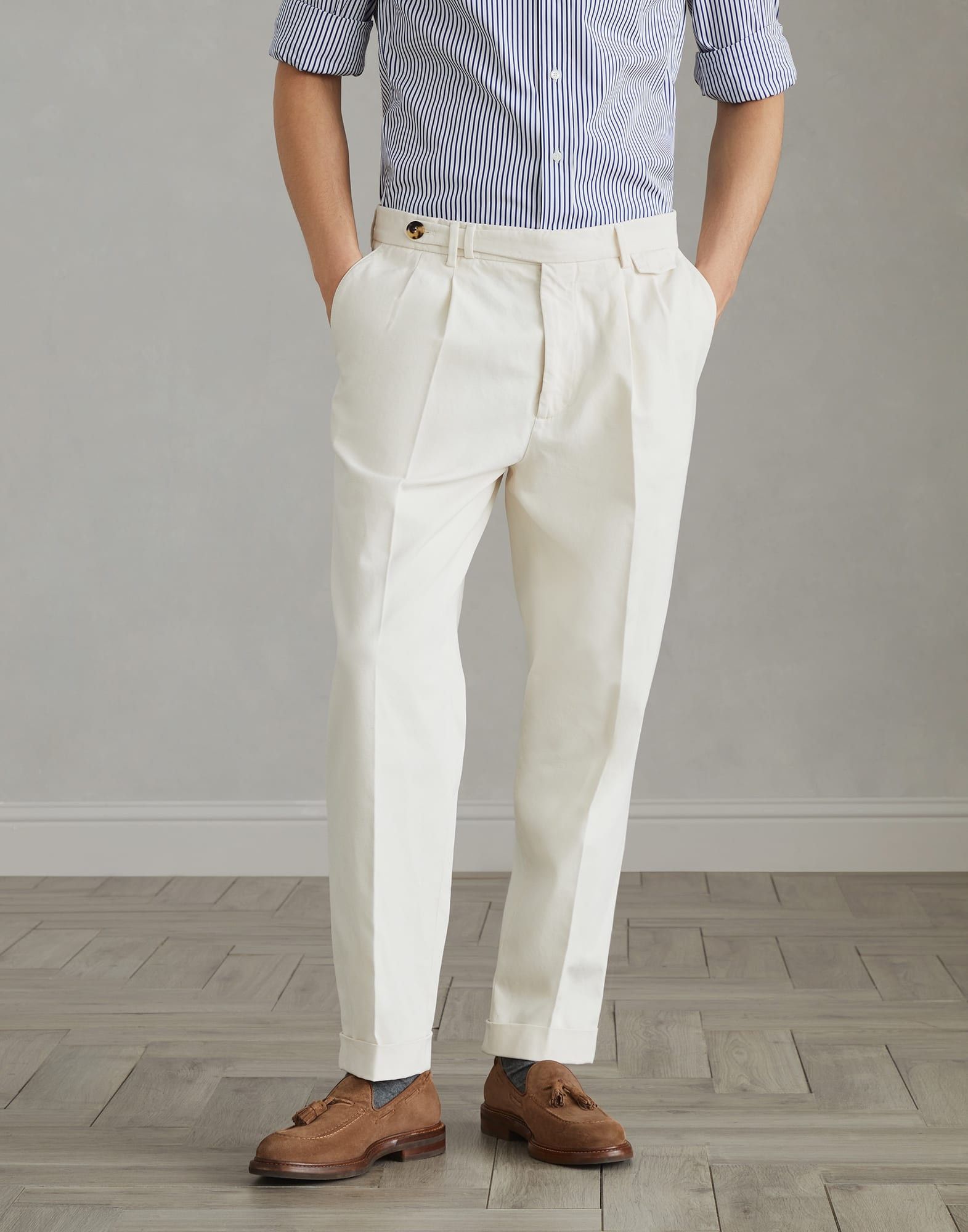 Brunello Cucinelli o1la1rc1a0925 Dyed Pants in Ivory Size US 36 / EU 52 - 1 Thumbnail
