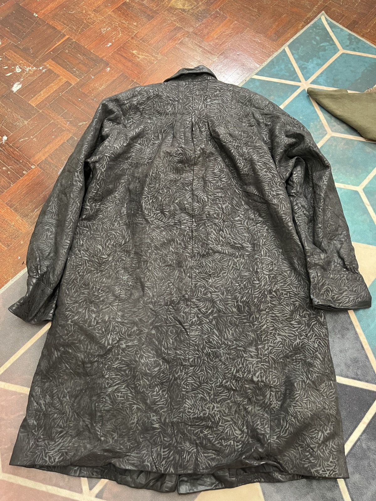 Genuine Leather 💥TRUE VINTAGE 80s Unbrand Leather Heavy Jackets Fullprinted Size L / US 10 / IT 46 - 13 Thumbnail