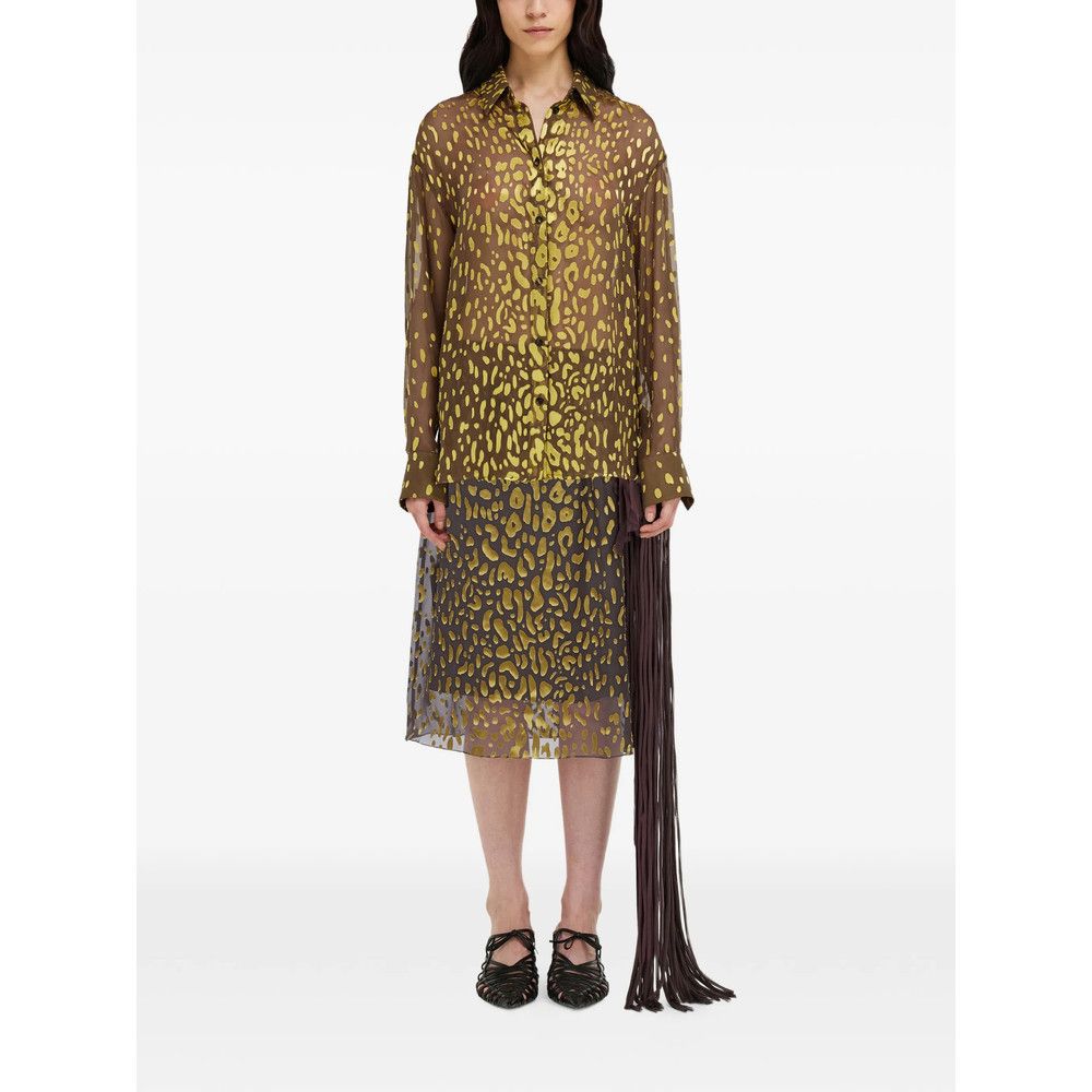 Salvatore Ferragamo Ferragamo BROWN Skirts - Asymmetric & Draped Skirts Size 27" / US 4 / IT 40 - 1 Thumbnail